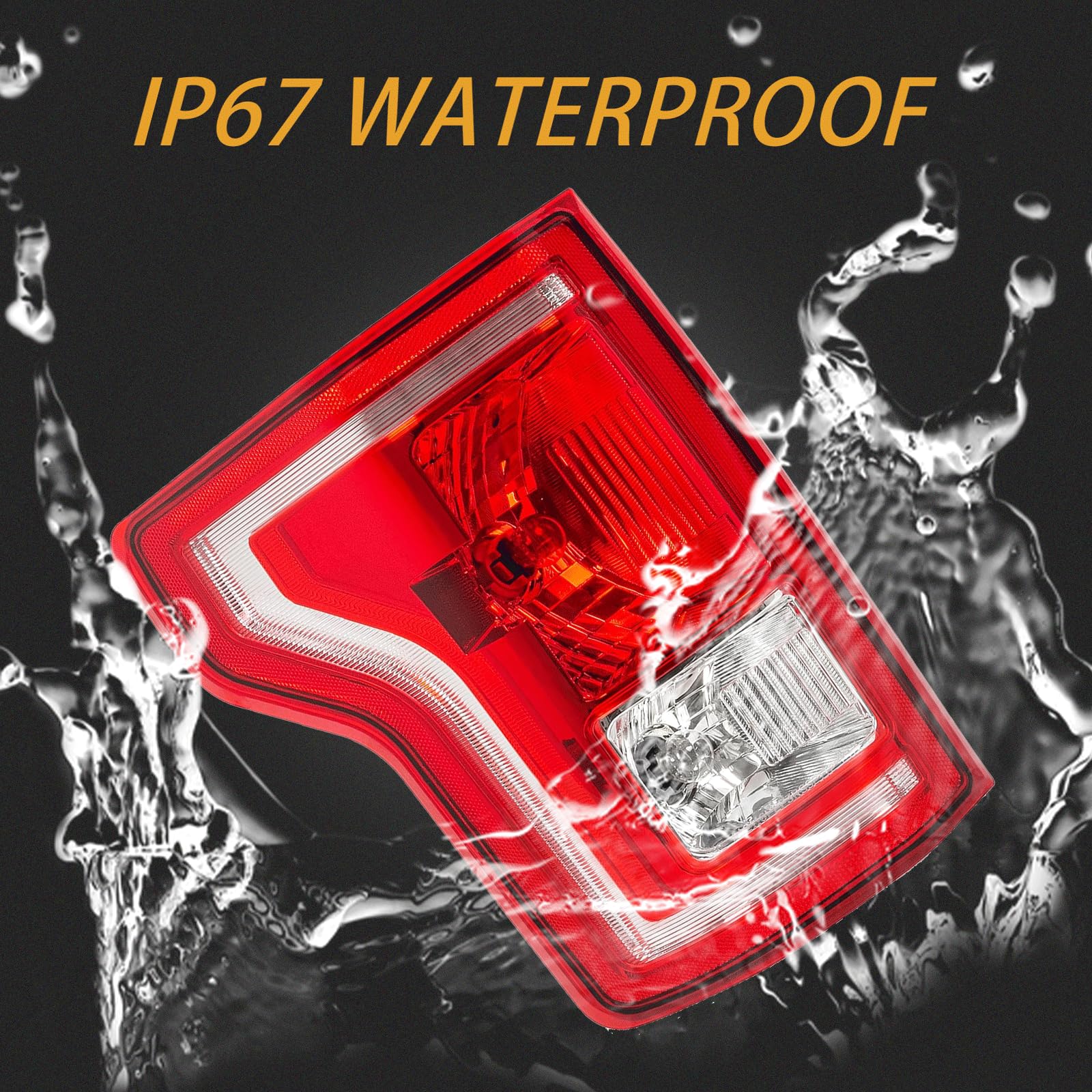 Driver And Passenger Side Tail Lights Housing Compatible With 2015 2016 2017 Ford F150 F-150 Taillights With Bulb