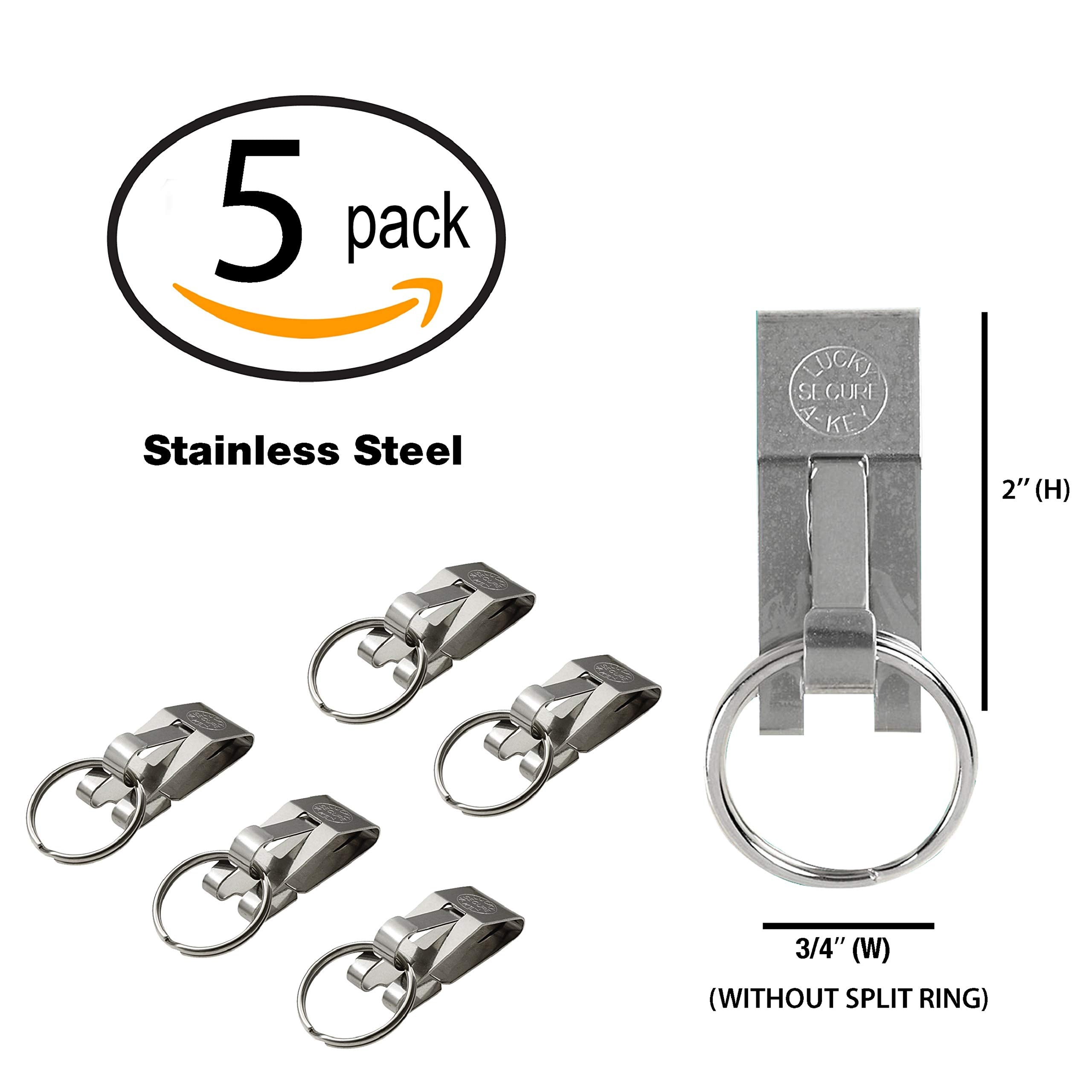 Lucky Line The Original Secure-A-Key - Slip On - For Wide Belts, 5 Per Pack (405005)