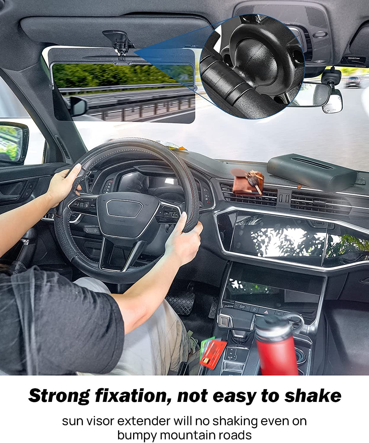 Joytutus Sun Visor For Car, 2 Pack Polarized Sun Visor Extender Universal Anti-Glare Easy To Install, Uv400 Car Visor Extension