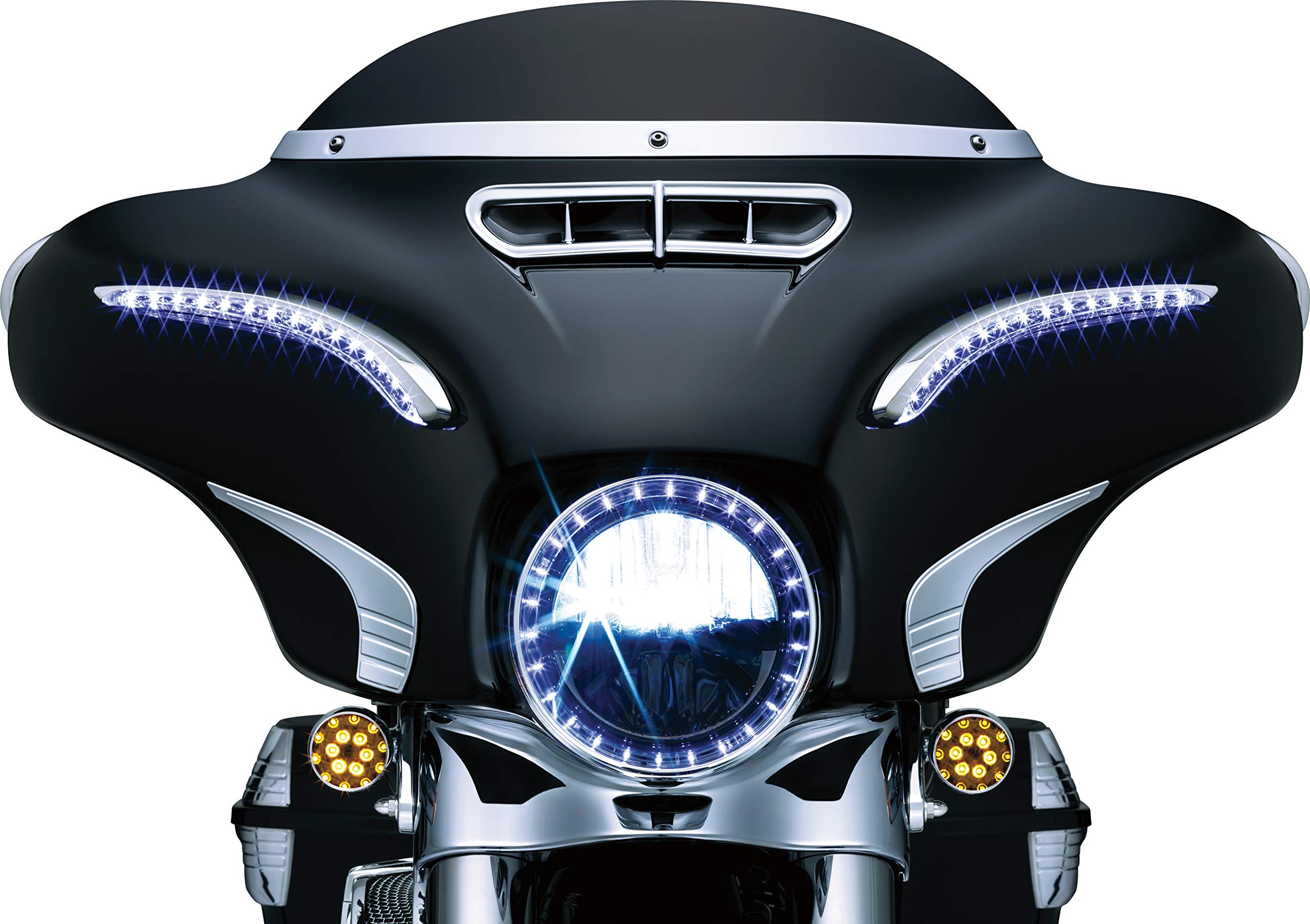 Kuryakyn 6903 Motorcycle Accent Accessory: Tri-Line Fairing Accents For 2014-19 Harley-Davidson Touring & Trike Motorcycles, Chrome, 1 Pair