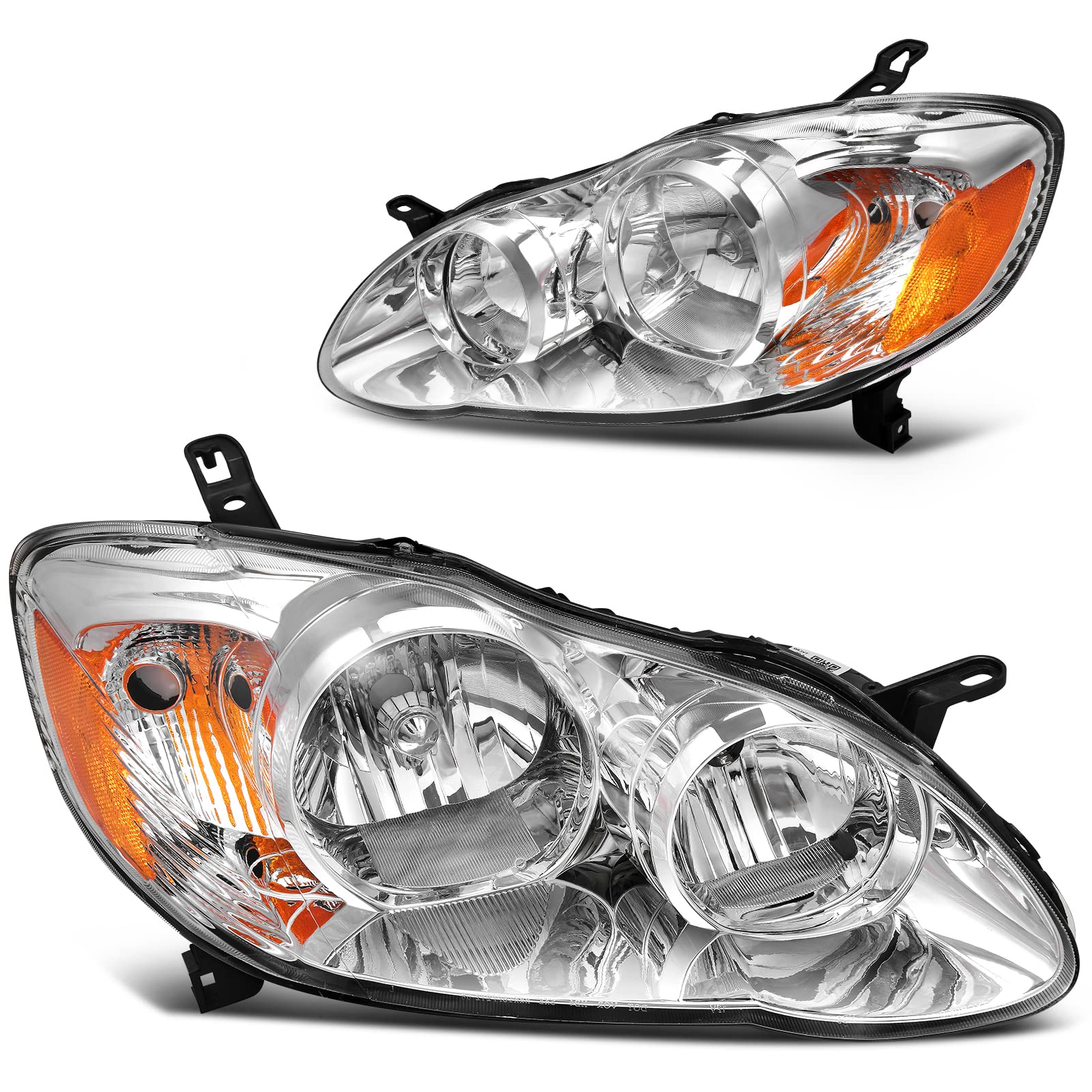 Dwvo Headlights Assembly Compatible With 03-08 2003 2004 2005 2006 2007 2008 Corolla Headlamp Replacement Pair Driver And Passen