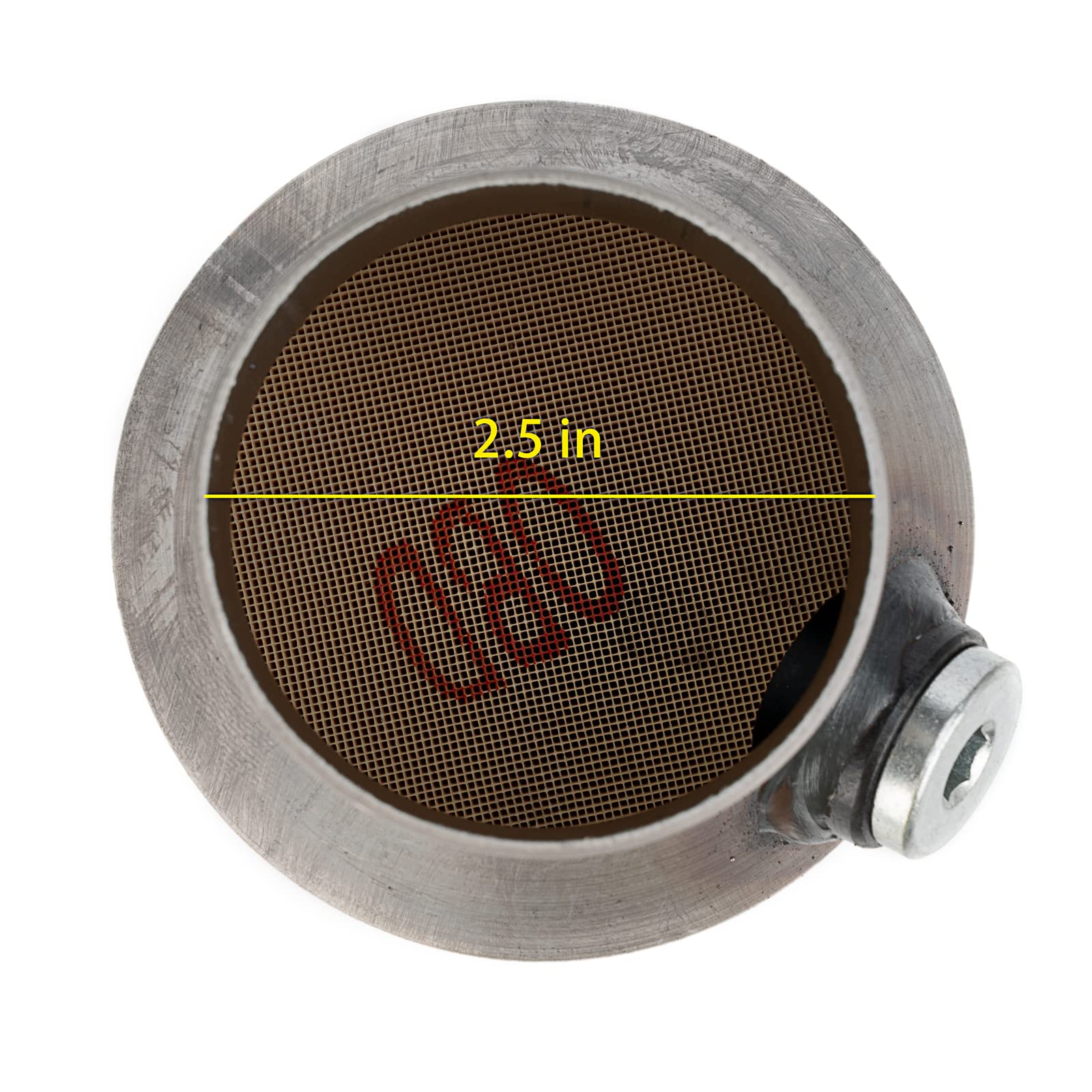 Fomiuzy 2.5 Inch Inlet/Outlet Universal High Flow Front Catalytic Converter Direct-Fit With O2 Port(Epa Compliant)