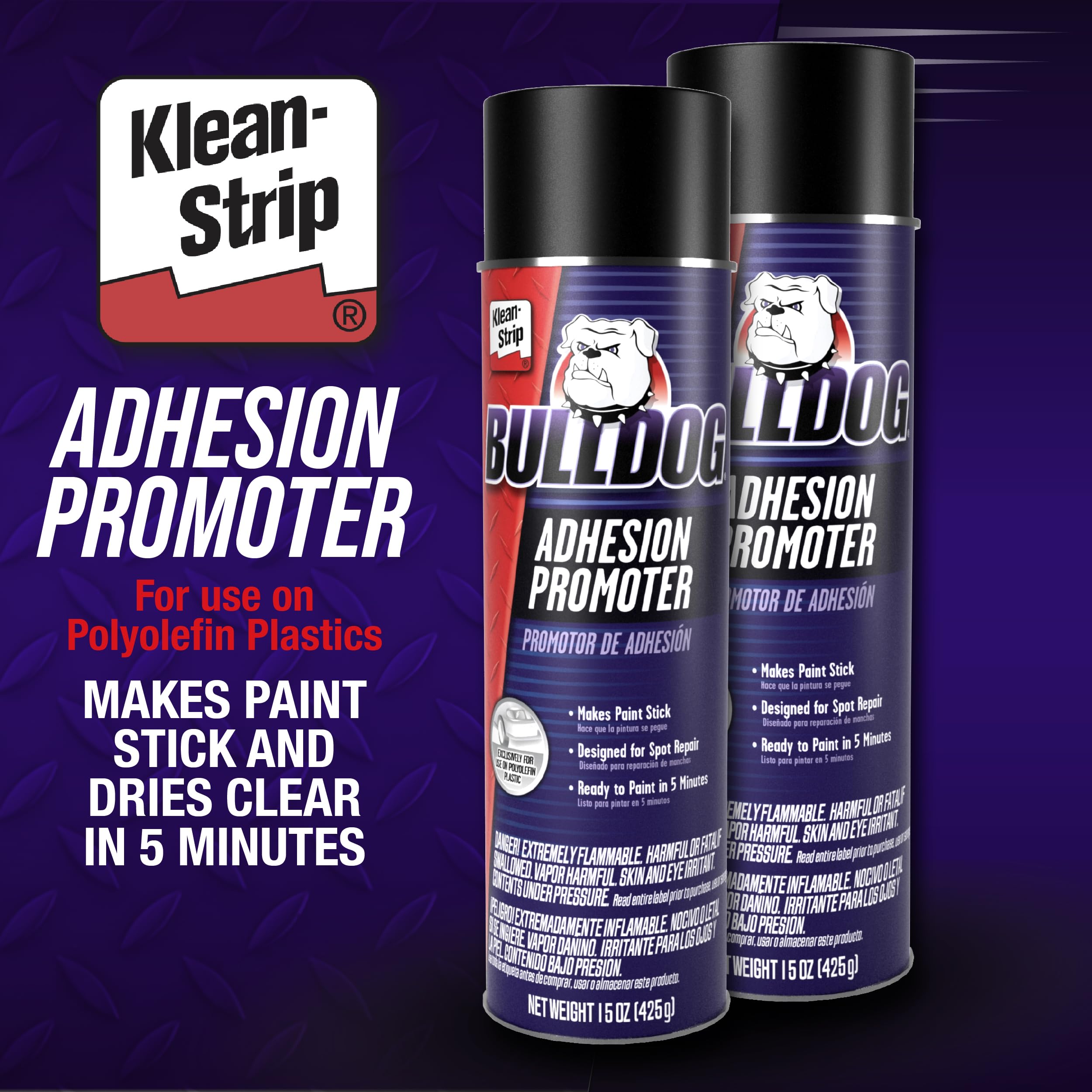 KLEAN-STRIP Bulldog Adhesion Promoter, Quick Dry, 15 oz Aerosol, Clear, Fills 320 Grit Scratches, Model KLE-ETPO123B