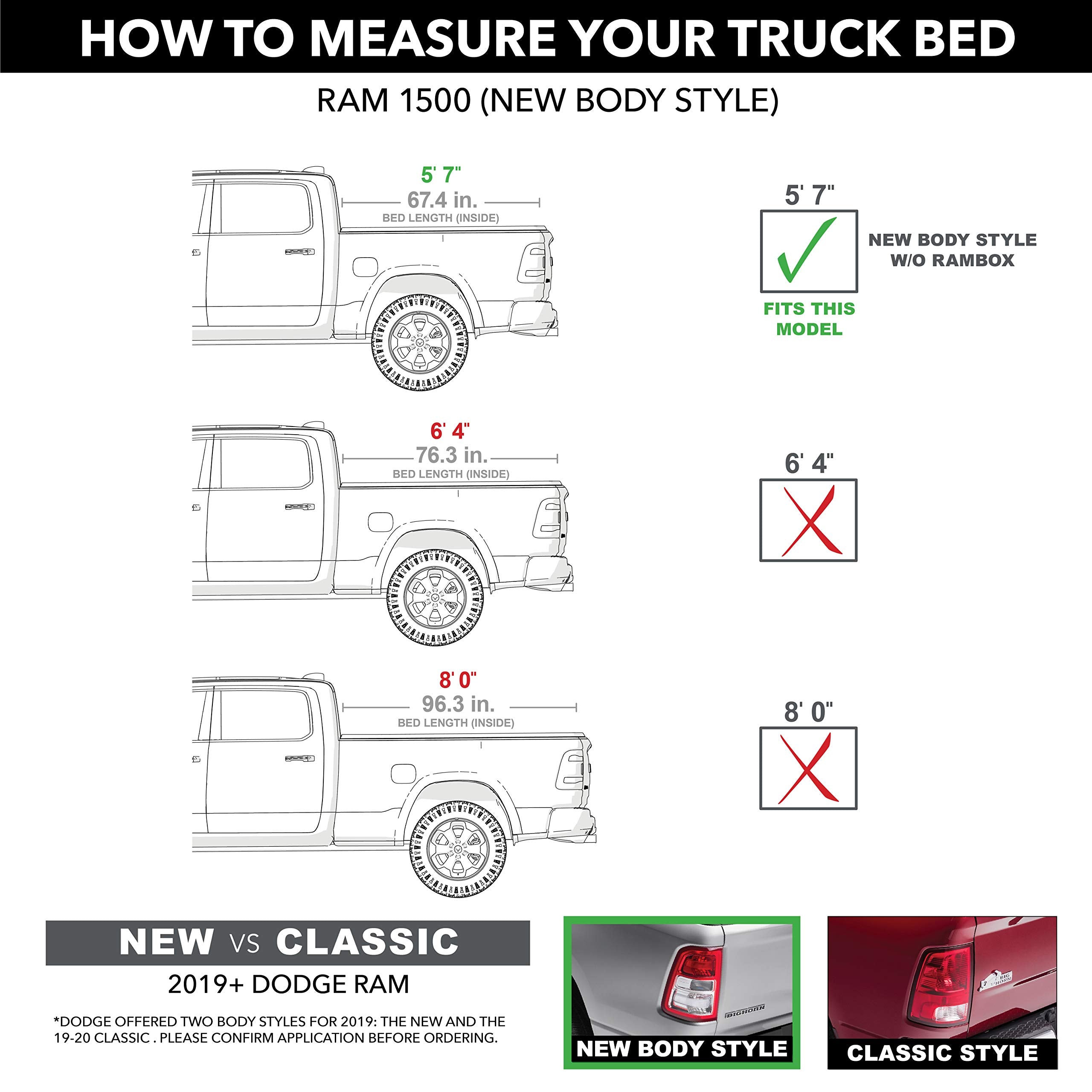 Gator Etx Soft Roll Up Truck Bed Tonneau Cover | 138595 | Fits 2019 - 2025 Dodge Ram 1500 Does Not Fit W/ Multi-Function (Split)
