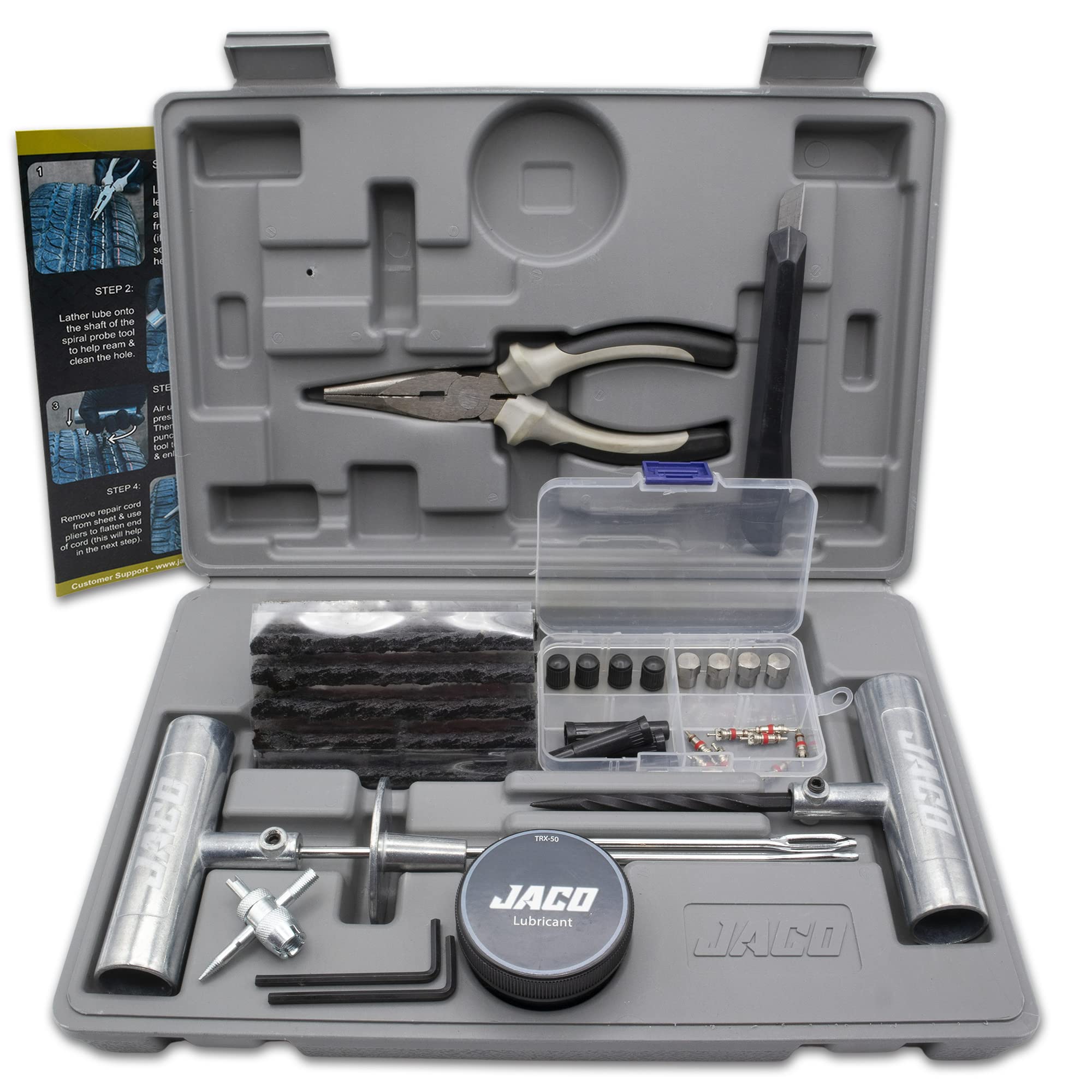Jaco Trx-50 Heavy Duty Tire Repair Kit | Universal Tire Plug Kit