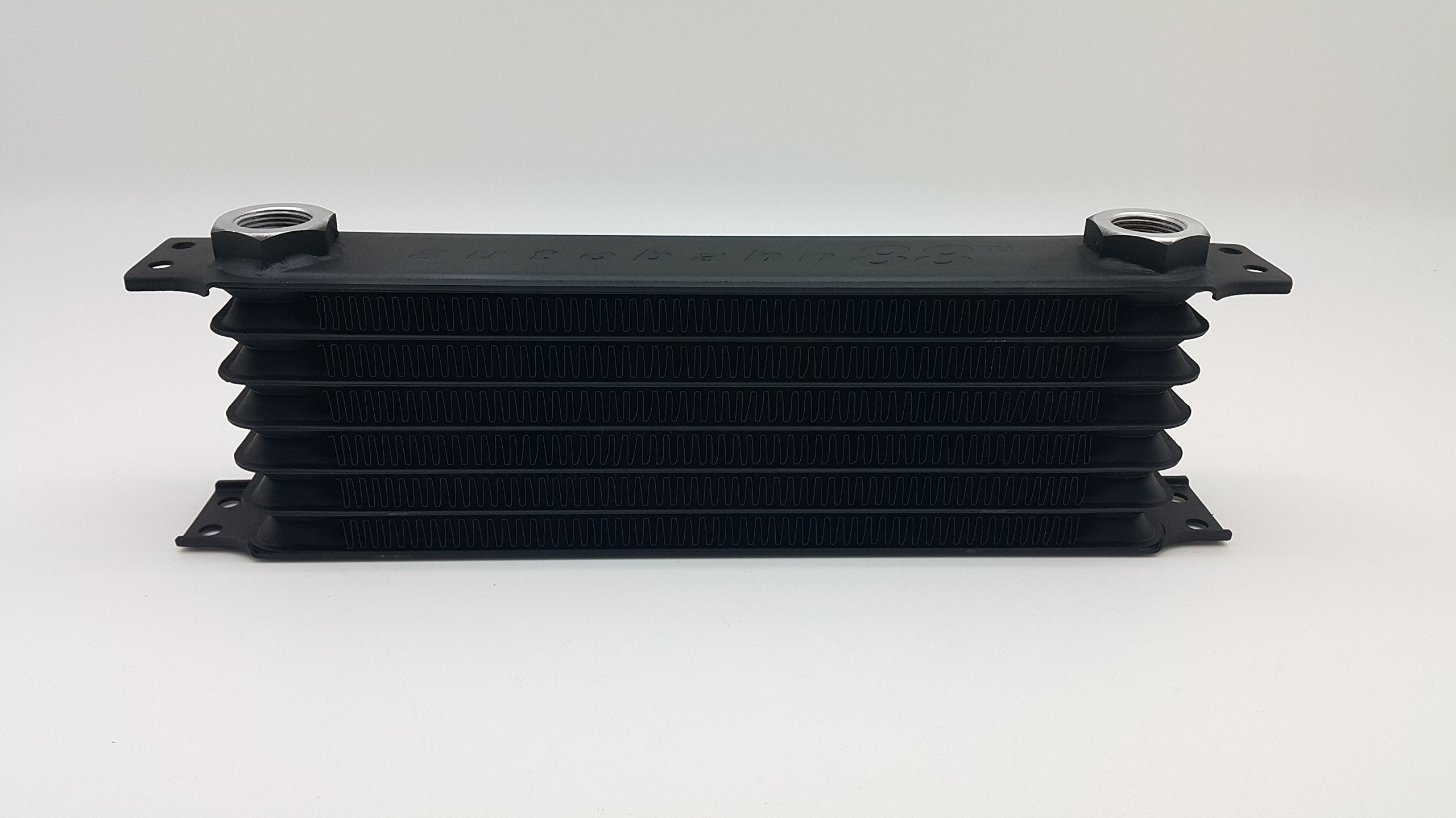 Autobahn88 Universal Oil/Automatic Transmission Fluid Atf Cooler, 7-Row, Compact Core Size 11.8X3.74X2 (300X95X50Mm), M22 Ports, Includes Two An10 M22 Adapters, Black