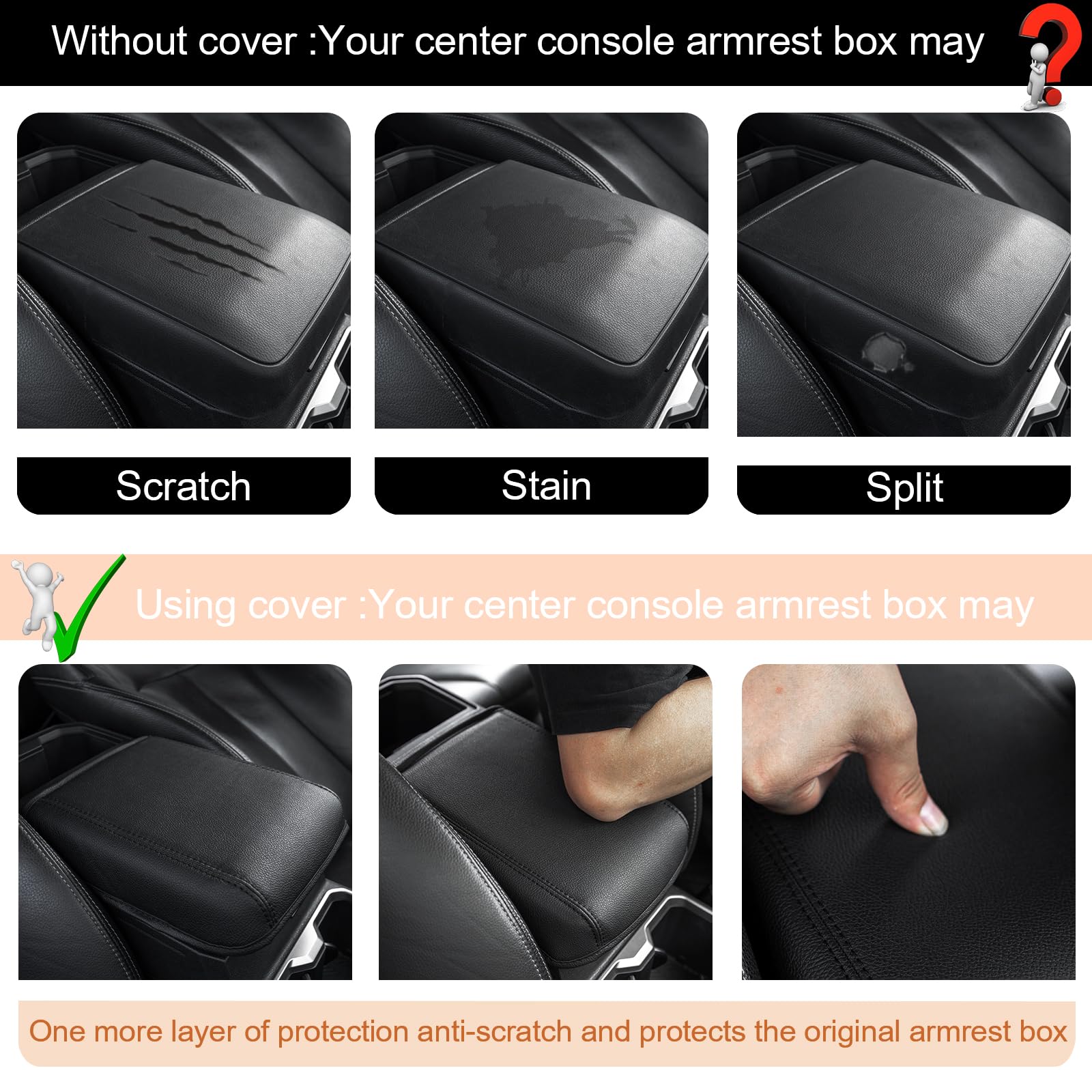 Jdmcar Center Console Cover Compatible With 2024 2025 Toyota Tacoma Accessories,Customized Middle Console Lid Cover Pad Protecto