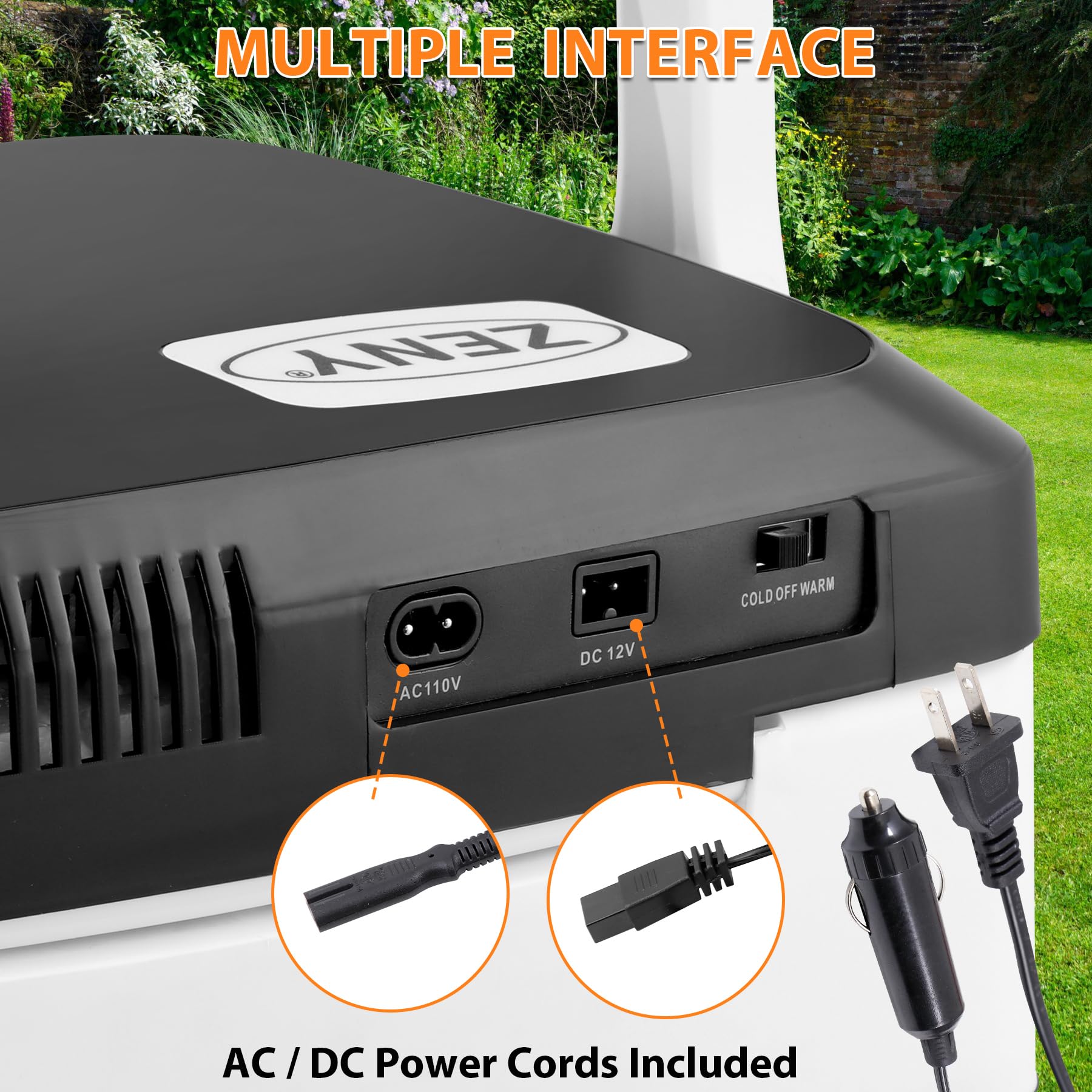 Zeny Car Fridge Electric Cooler And Warmer For Vehicles & Trucks- 12V Ac/Dc Car Thermoelectric Refrigerator With Handle, Portabl