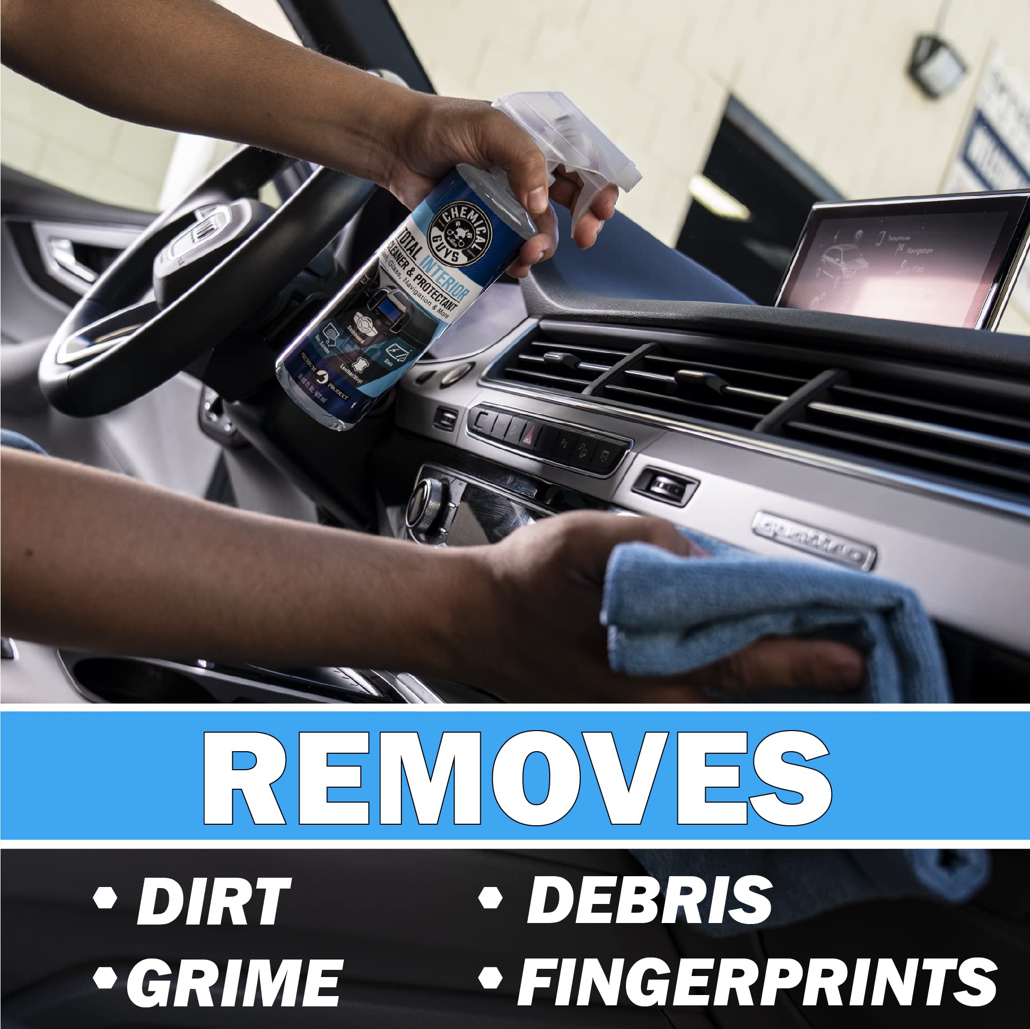 Chemical Guys Total Interior Cleaner And Protectant, Safe For Cars, Trucks, Suvs, Jeeps, Motorcycles, Rvs & More, 16 Fl Oz, (2 P