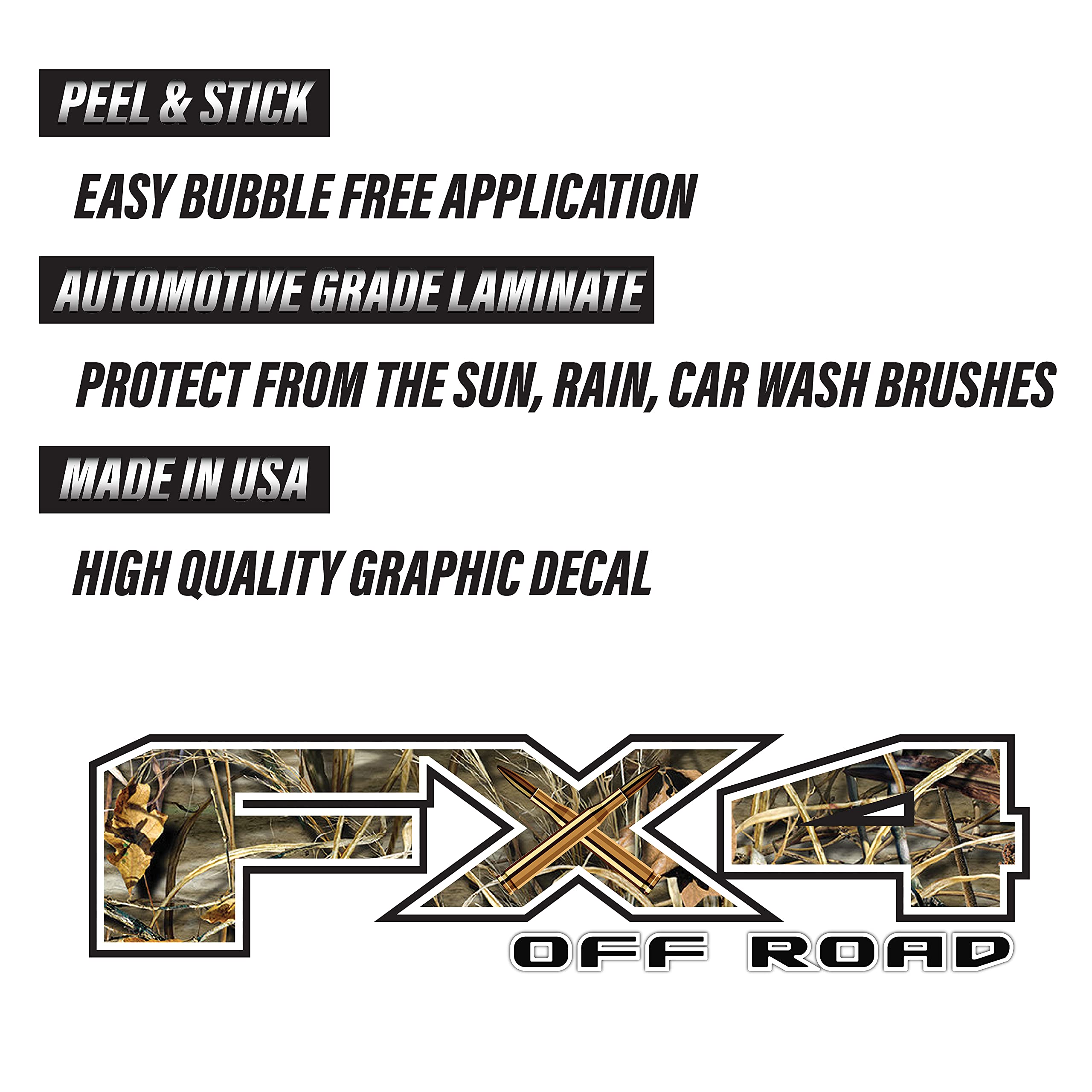 Fx4 Off Road Decal Usa Black Flag Replacement Sticker F 150 Bedside Emblem For 4X4 Truck Super Duty (Fx4 Off Road Decal Camoufla