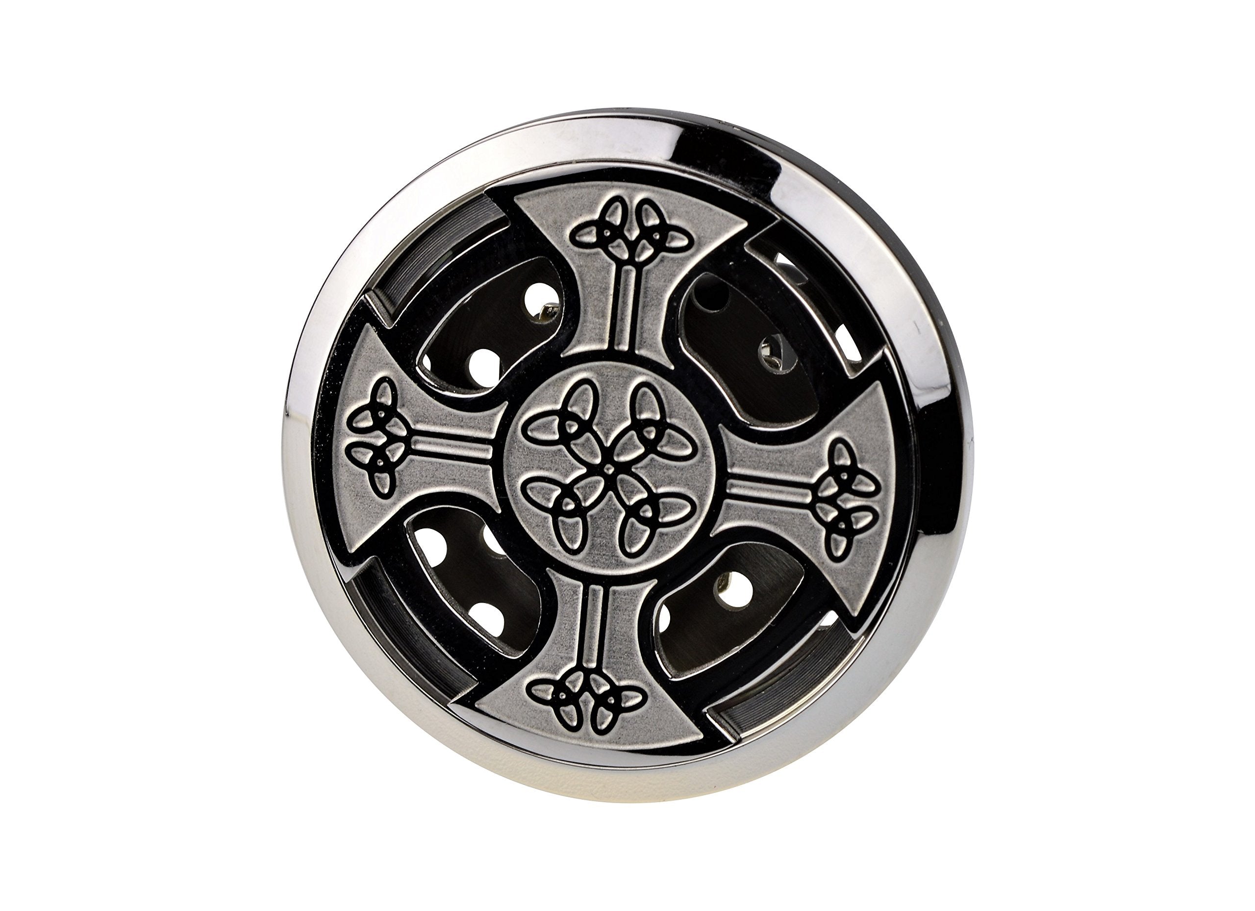 Wild Essentials Celtic Cross Essential Oil Car Vent Diffuser, Stainless Steel Locket Pendant With 12 Color Refill Pads, Customiz