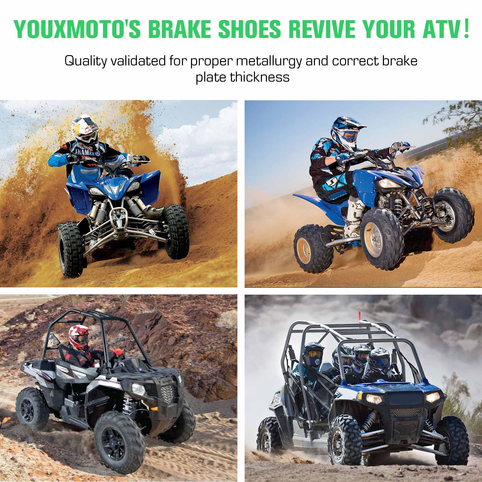 Youxmoto Front Rear Brake Shoes for Honda Foreman 400 (TRX400)1995-2007 / for Foreman 450 (TRX450) 1998-2004/ for Fourtrax 350 (