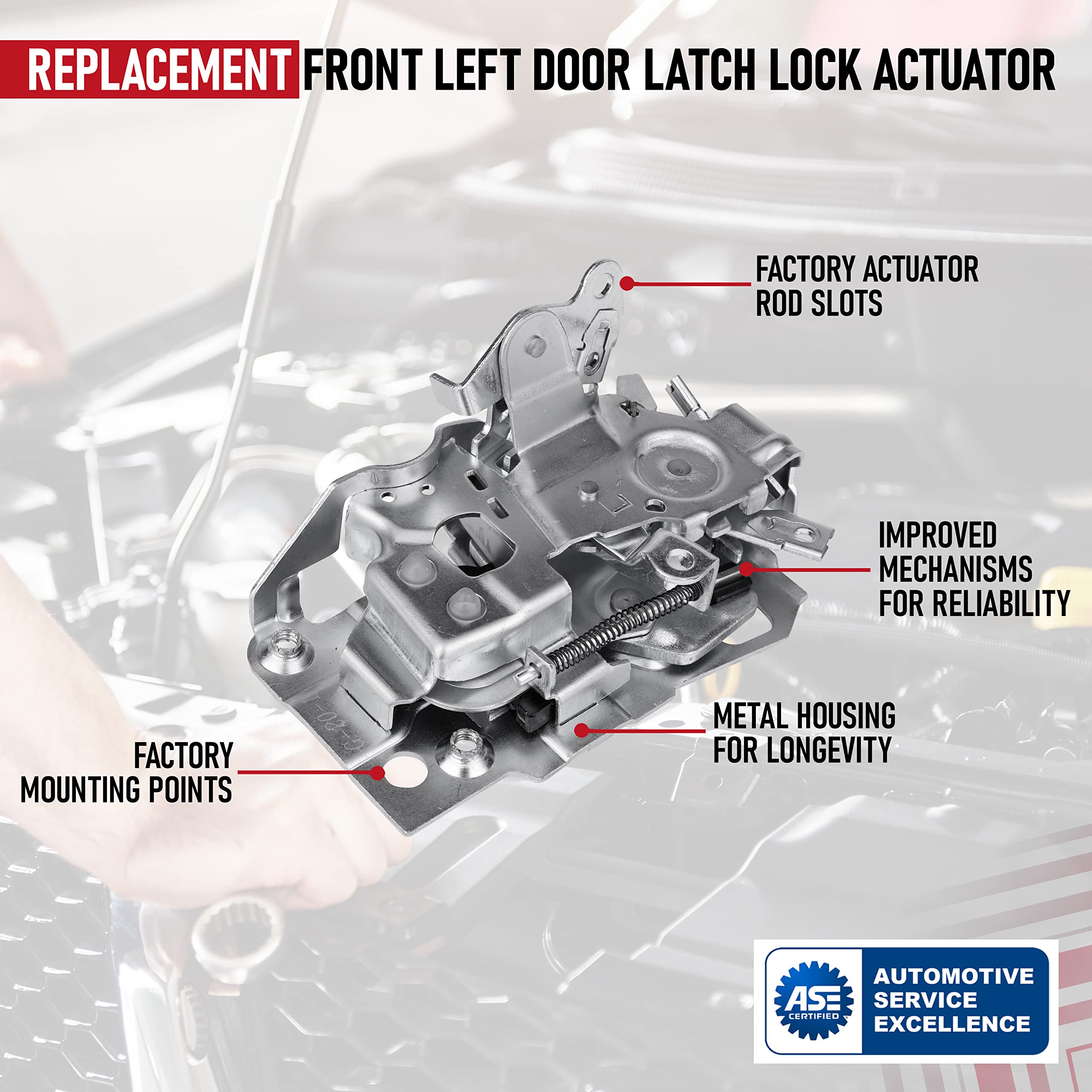 Replacement Door Latch Lock Actuator - Front Left Driver Side - Replaces 940-102, 16631627, 16602475 - Compatible With Chevy And