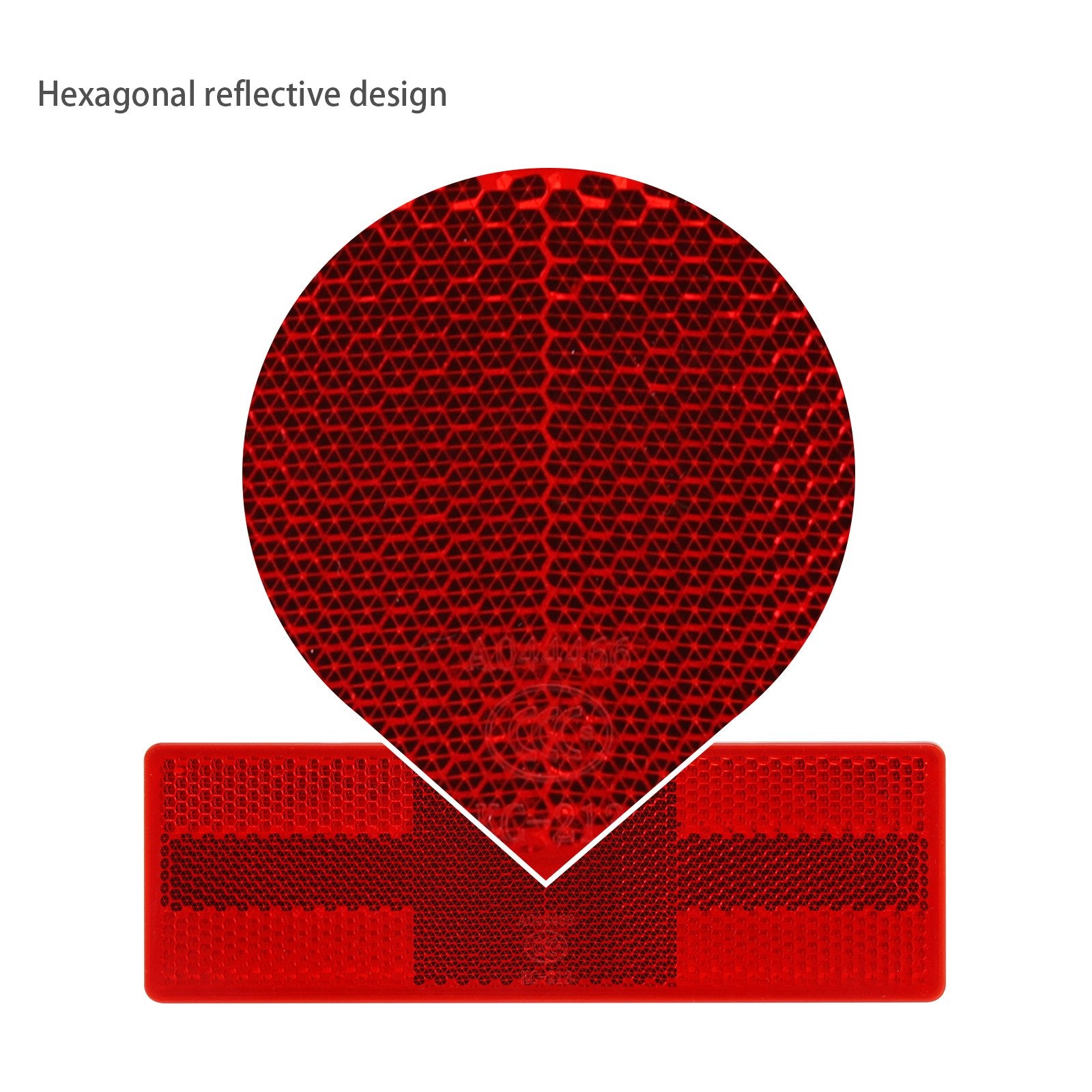 MFC PRO 2Pcs Plastic Rectangular Stick-on Reflector Sticker (Red, 5.91 x 1.97 in)