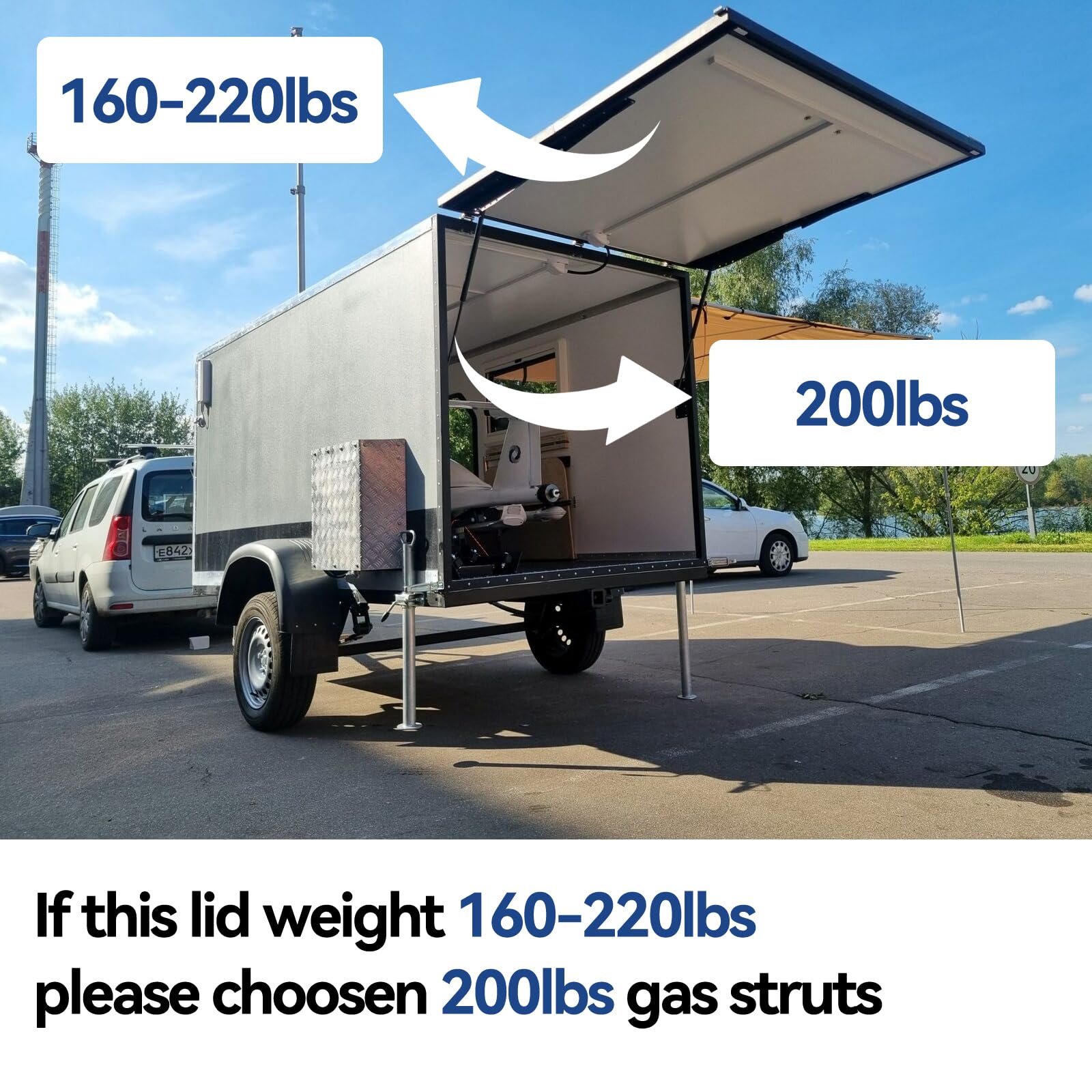 Arana Gas Struts 28 Inch 200 Pound With 10Mm Ball Studs, 28 '' Gas Spring Shocks Lift Supports For Heavy Duty Lid Snowmobile Tra