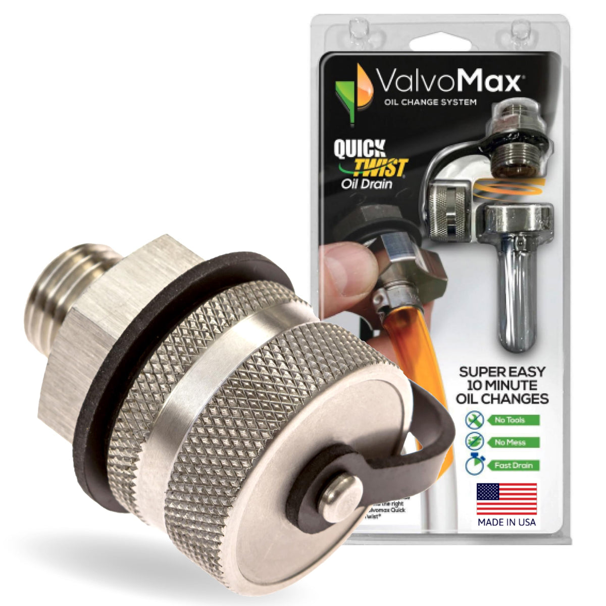 Valvomax Oil Drain Valve - Quick Twist Oil Drain Plug For Diy Oil Changes At Home In 10 Minutes - No Tools, No Mess, No Cleanup