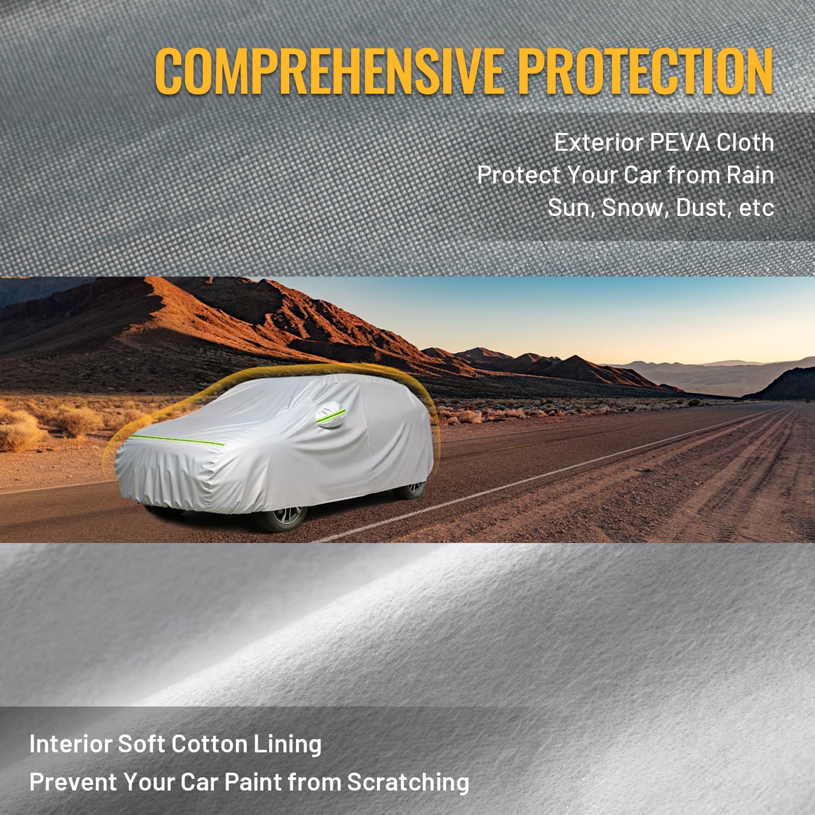 Favoto Hatchback Car Cover Waterproof All Weather For Automobiles Compatible With Vw Golf, Ford Fiesta, Honda Fit, Outdoor Sun R