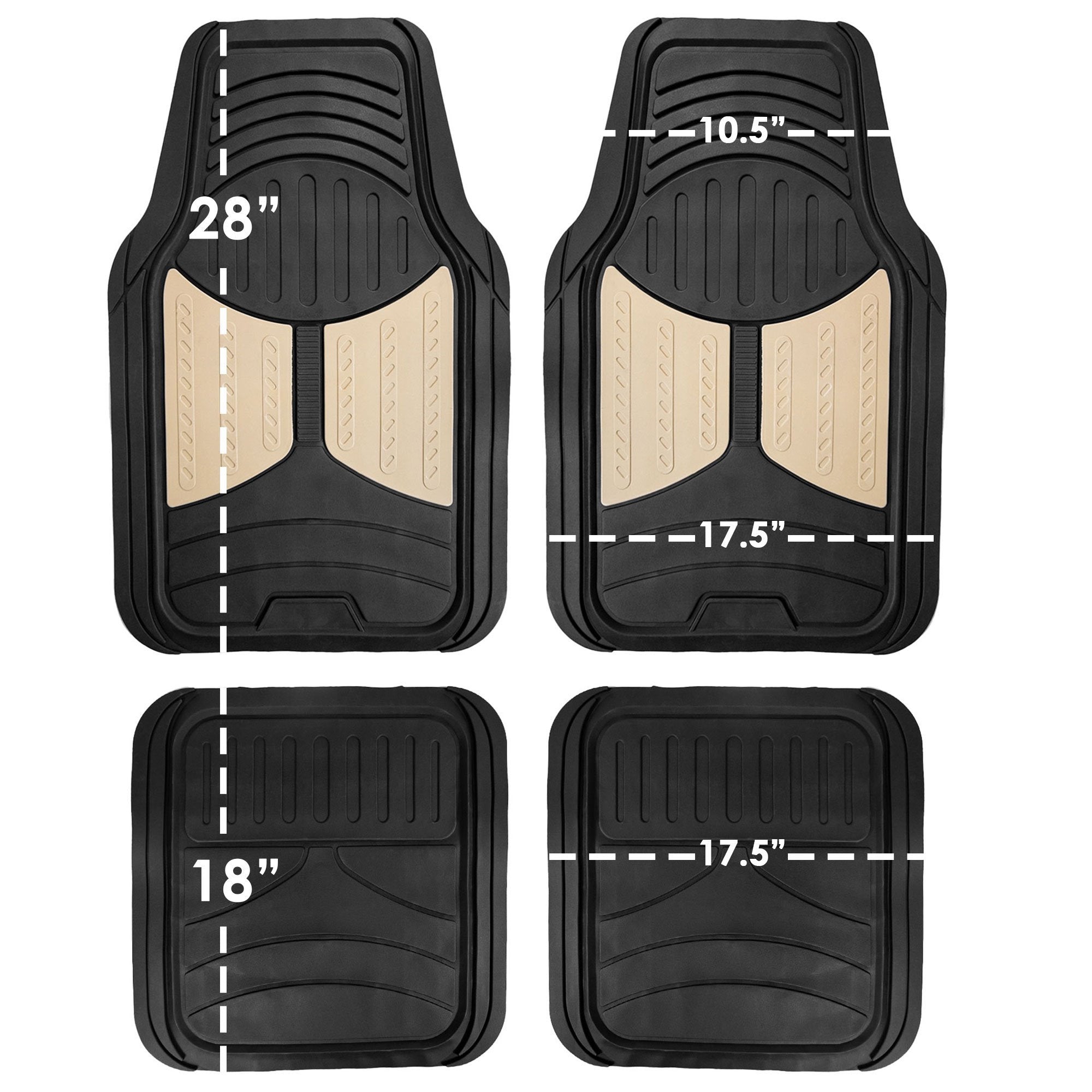 Fh Group Automotive Floor Mats - Heavy-Duty Monster Eye Rubber Floor Mats For Cars, Universal Fit Full Set, Climaproof Floor Mat