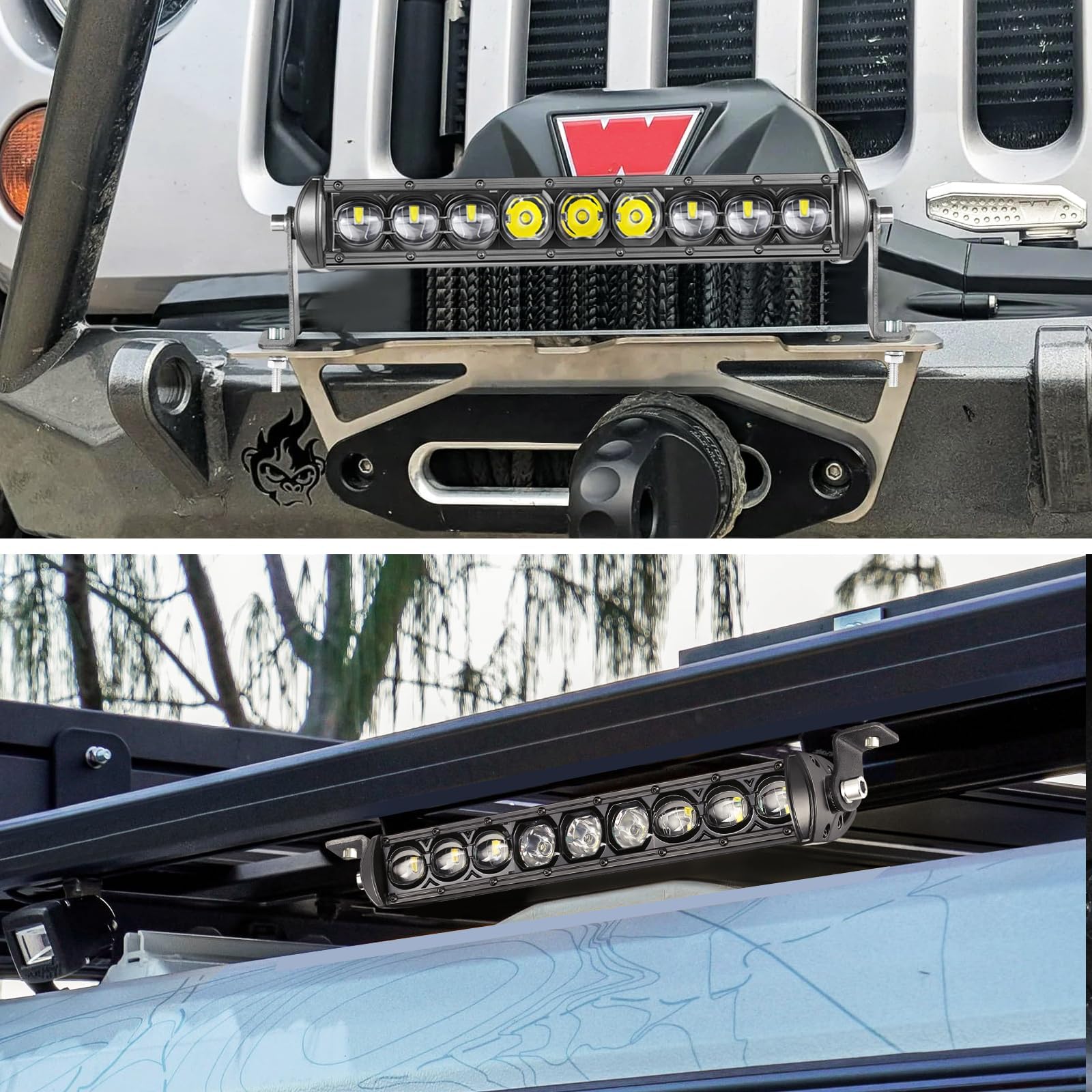 Akd Part Light Bar Mounting Brackets 2 Packs Universal Side-Mounted Brackets For Straight Or Curved Single-Row Led Light Bar Up To 52 Inch