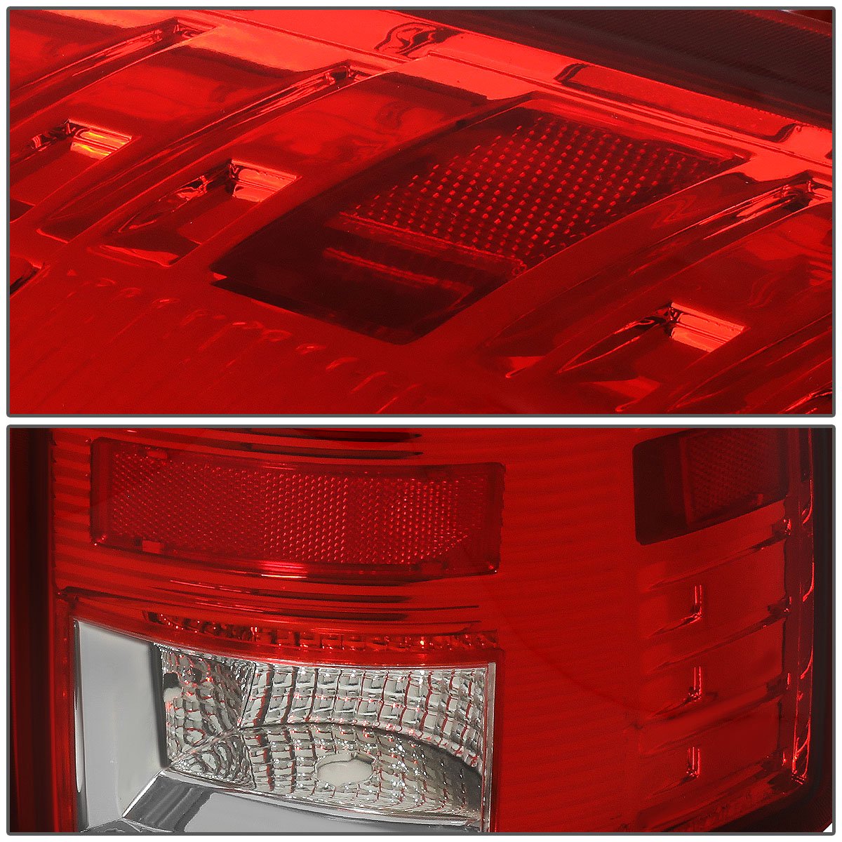 Dna Motoring Tl-Dram09-Led-Ch-Rd Led Tail Light Assembly Driver & Passenger Side [Compatible With 09-17 Dodge Ram 1500 2500 3500]