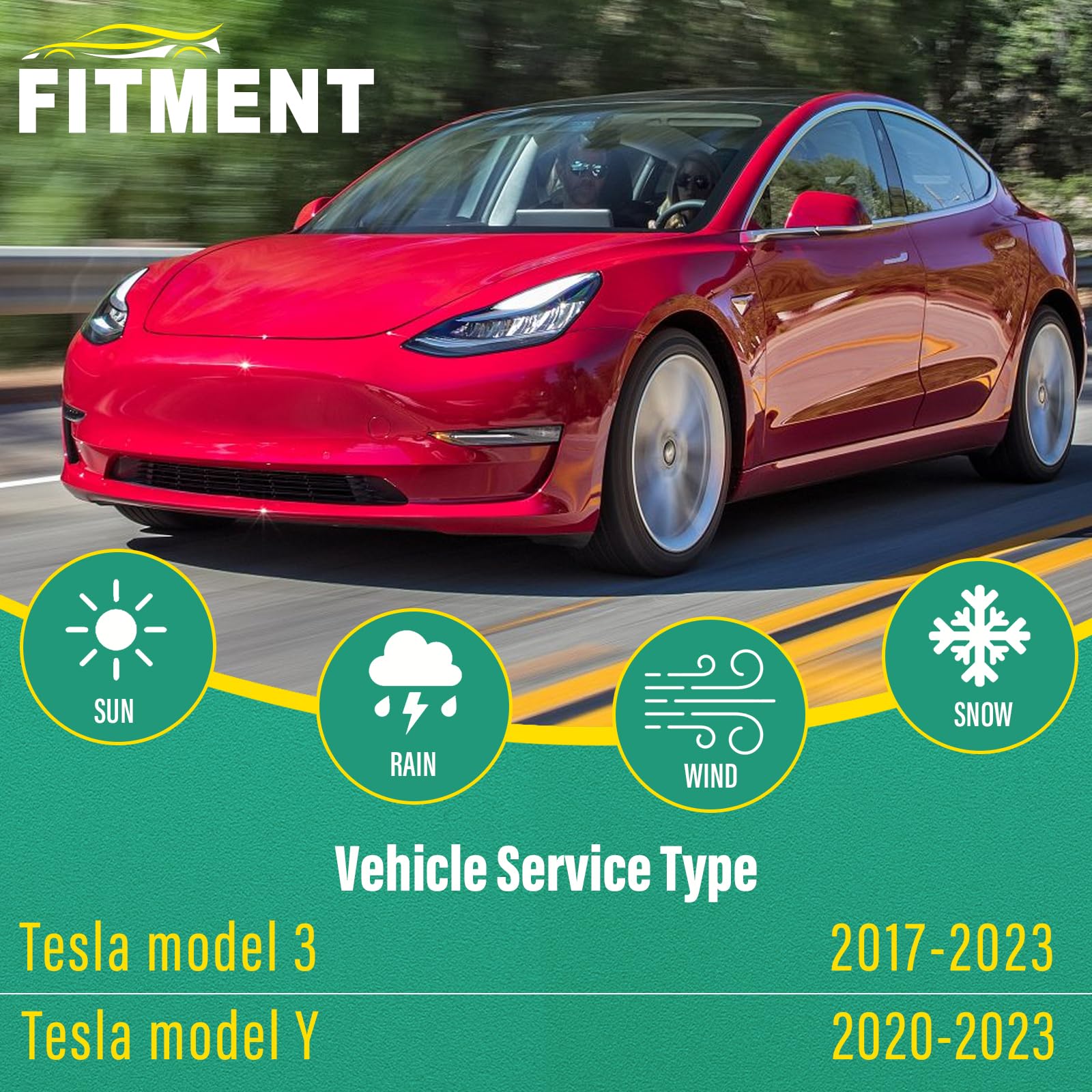 26'' 19'' Windshield Wiper Blades Replacement For Tesla Model Y 2020-2023 Model 3 2017-2023 Premium All Weather Wiper Blade -Oem