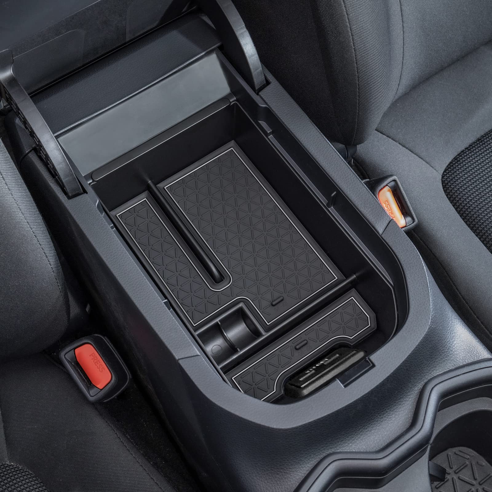 Topinstall Gray Center Console Tray Compatible With Rav4 2023 2022 2021 2020 2019 Accessories, Armrest Box Organizer Insert Abs Plastic Storage Box