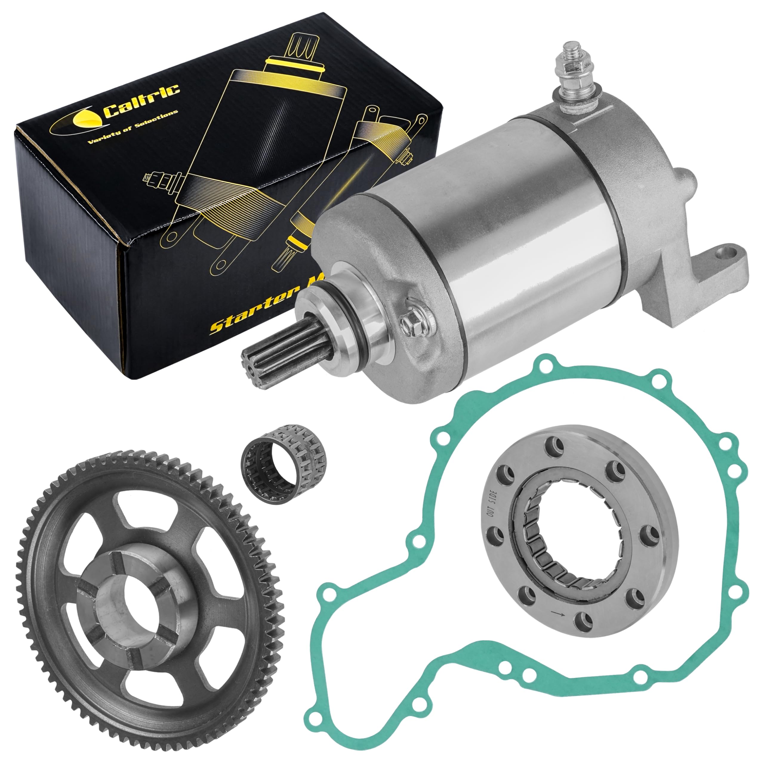 Caltric Starter & Starter Clutch & Gear Idler Compatible With Polaris Predator 500 2003-2007