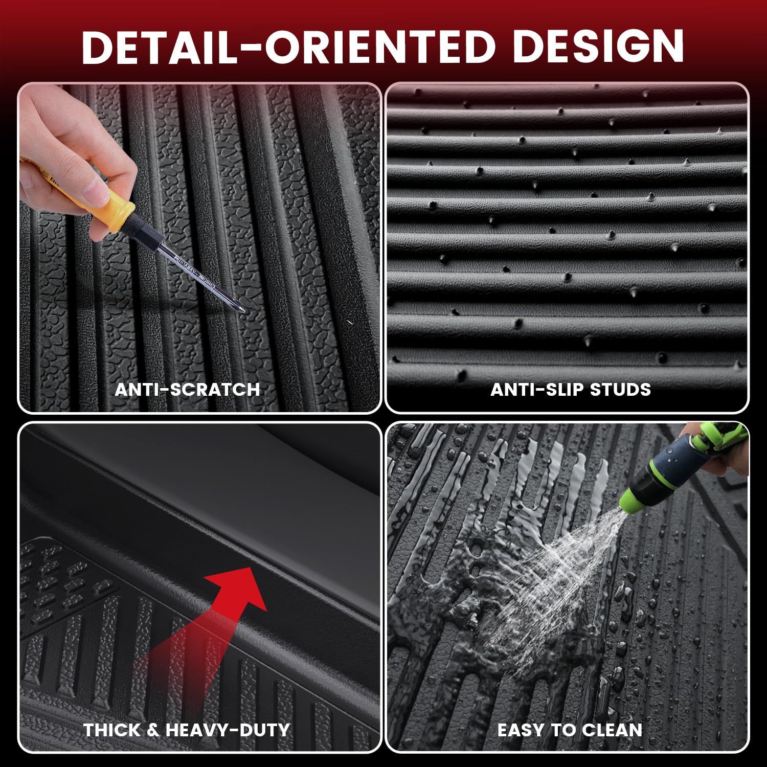 Lasfit Floor Mats & Backrest Mats & Cargo Mats For Kia Sorento 7 Seats 2020 2019 2018 2017 2016, All Weather Tpe Custom Fit Floo