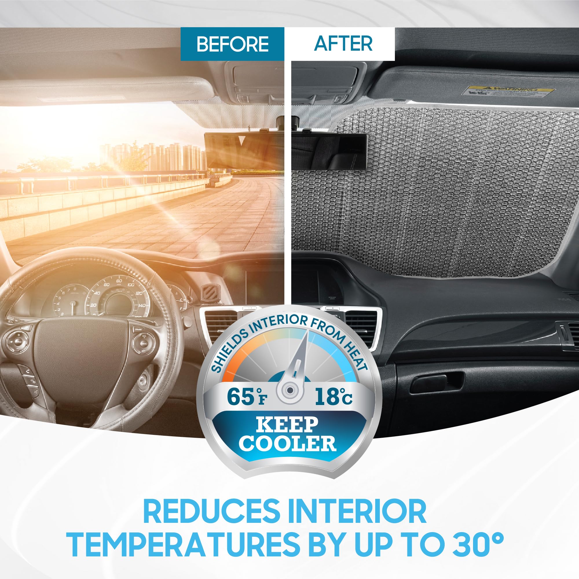 Bdk Usa 4Th Of July American Flag Black Curved Accordion Sun Visor For Car Windshield Cover - Truck Window Shades Car Flag & Sun