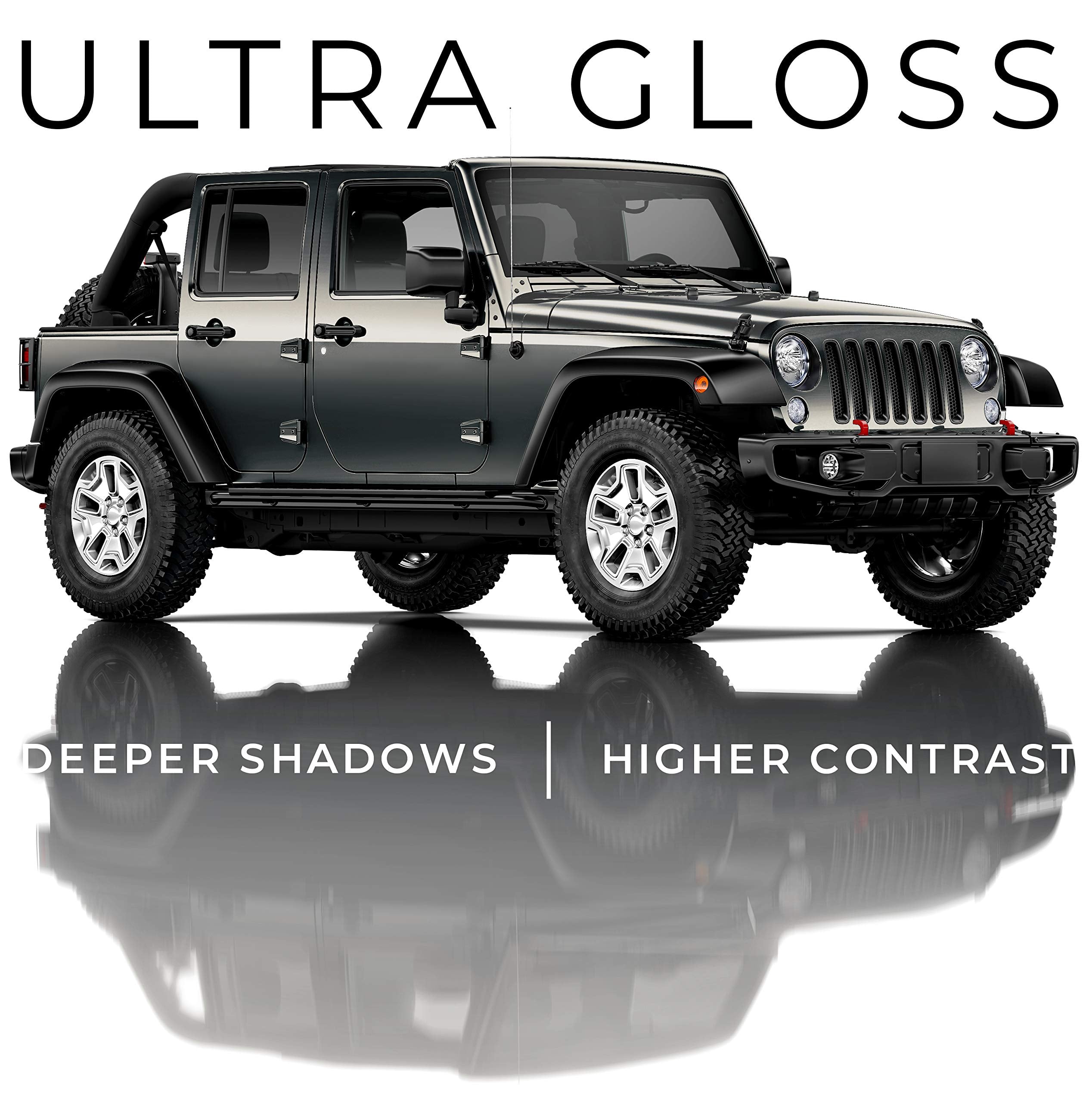 VViViD+ Ultra Gloss Candy Charcoal Grey Vinyl Car Wrap, 1ft x 54, Self-Adhesive with Nano Air Release Technology