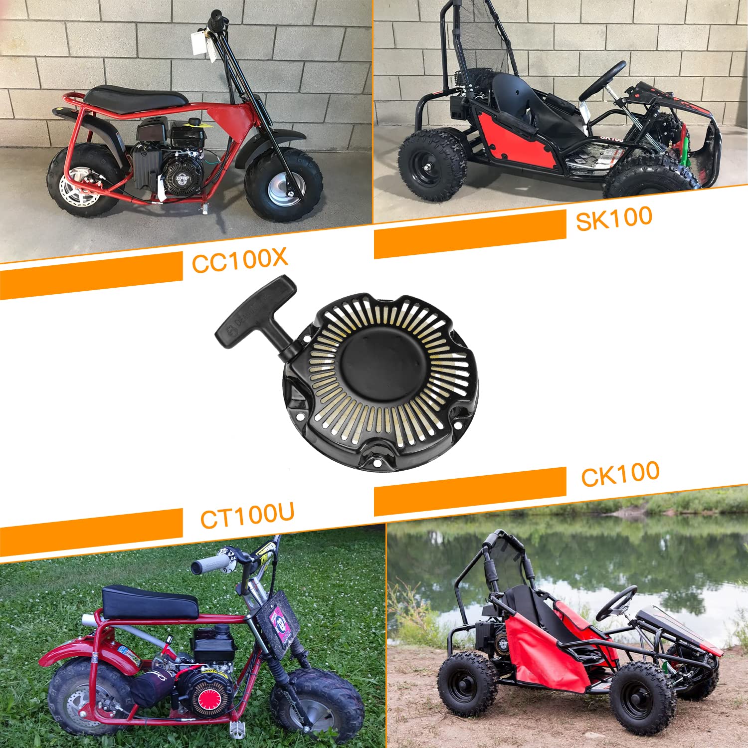 Fvrito Pull Start Recoil Starter Assembly For Predator 79Cc 98Cc 99Cc 100Cc 2.8Hp 3.0Hp Coleman Ct100U Cc100X Ck100 Sk100 Mini B