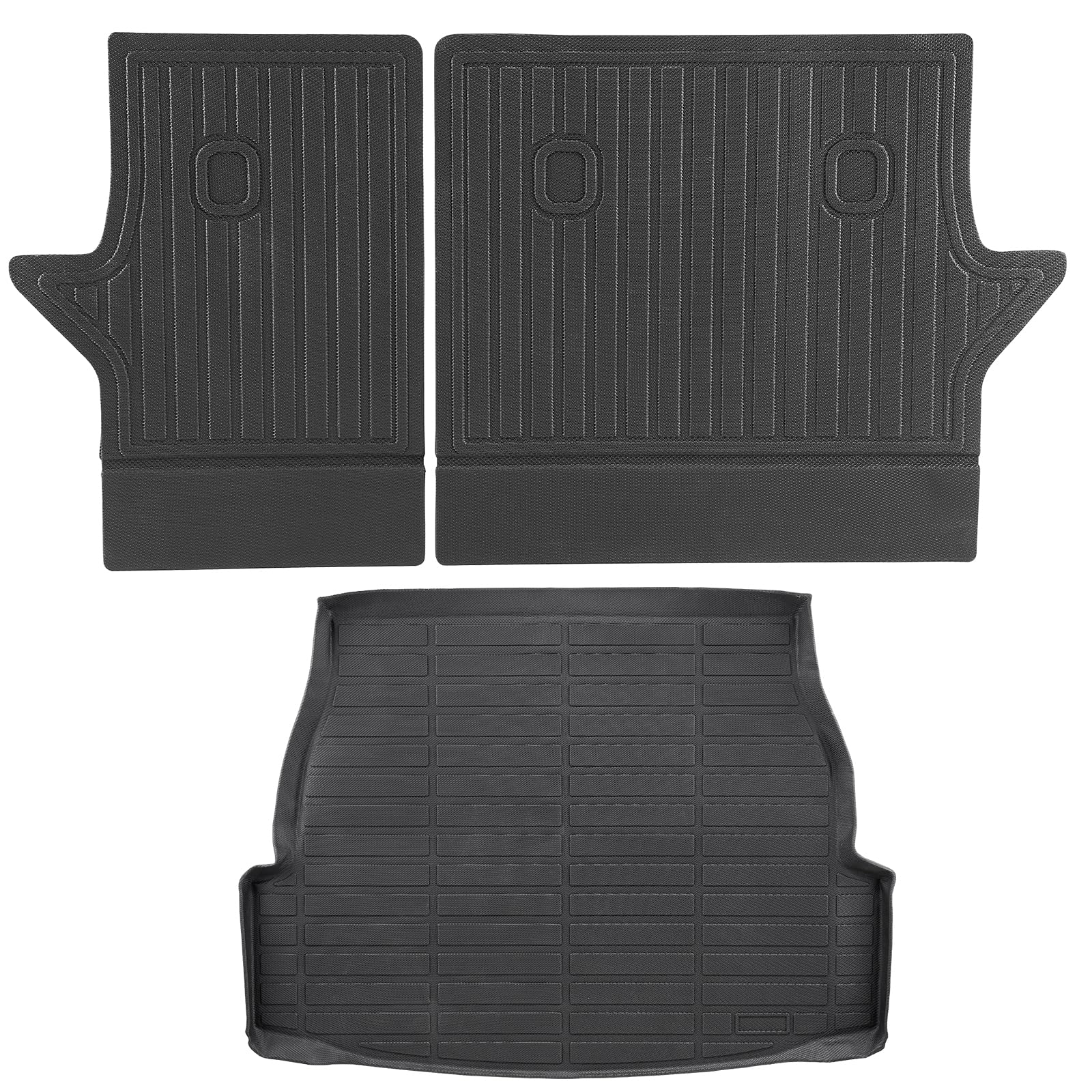 VEVOR Cargo Mats Compatible with Toyota RAV4 2019-2024, Custom Fit TPE Cargo Liner Set for SUVs, Trunk and Rear Back Seat Protec