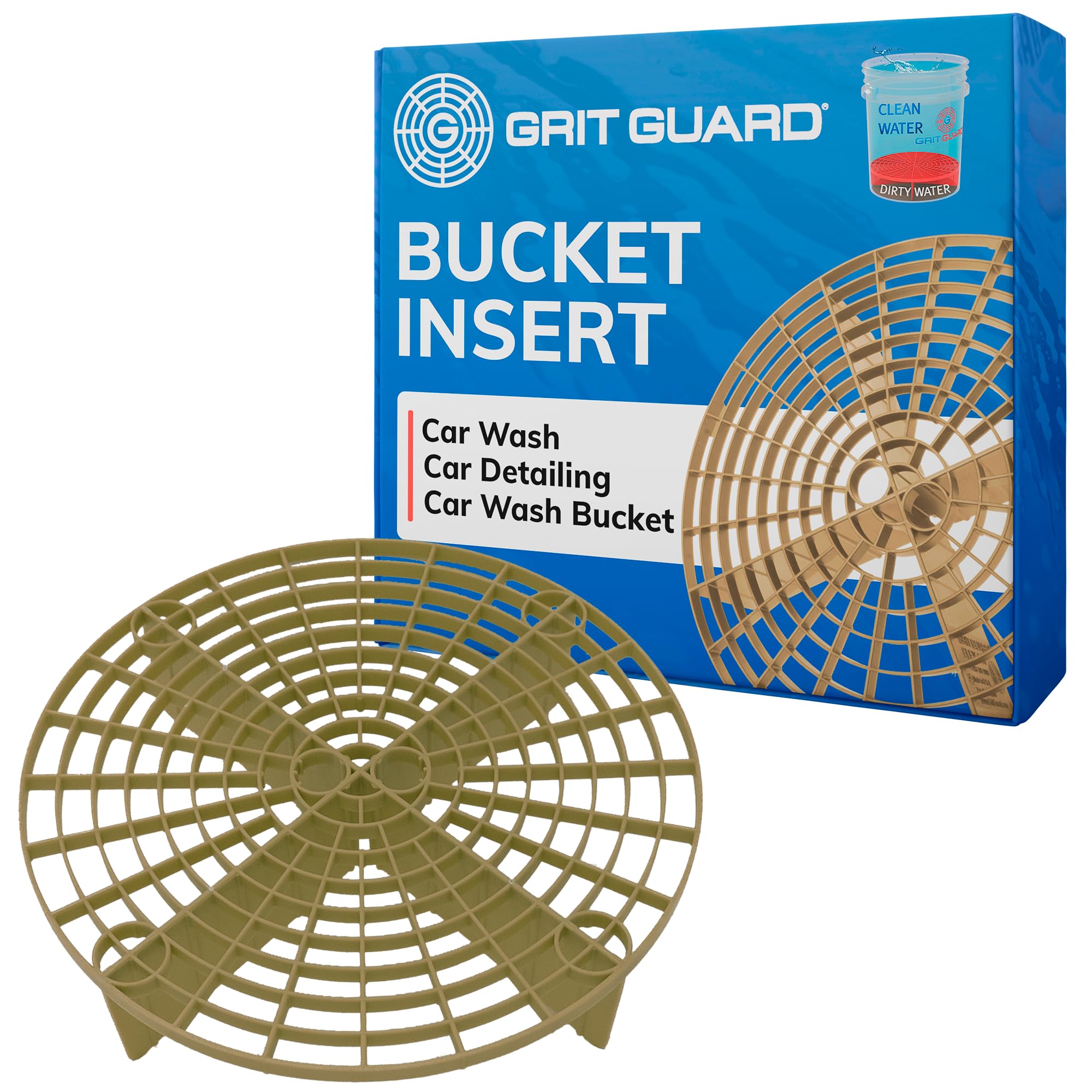 Grit Guard The Original Gold Bucket Insert - 10'' Diameter Car Wash Bucket For Car Washing, Detailing Compatible With 3.5, 4, 5
