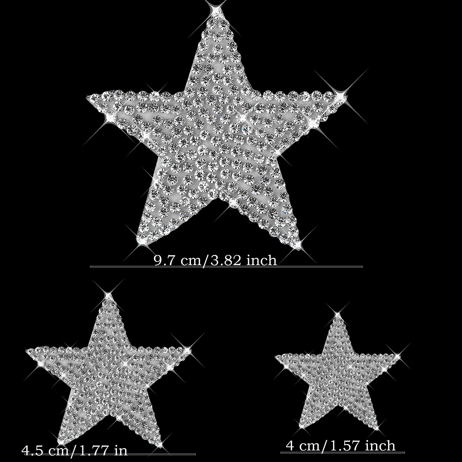 Hungmieh 5Pcs Car Decals For Women, Bling Rhinestone Star Stickers And Decals With Self-Adhesive Backing For Car Interior&Exteri