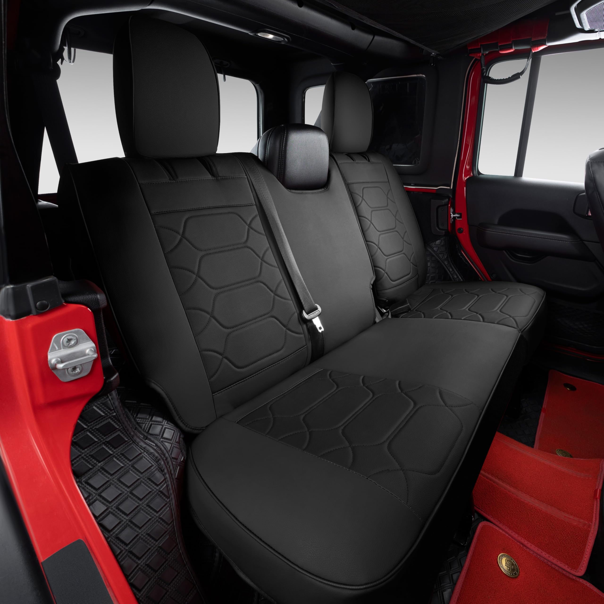 OASIS AUTO Custom Fit Seat Covers for 2007-2017 Wrangler JK 4-Door, Waterproof Faux Leather Seat Protector Cushion Unlimited X R