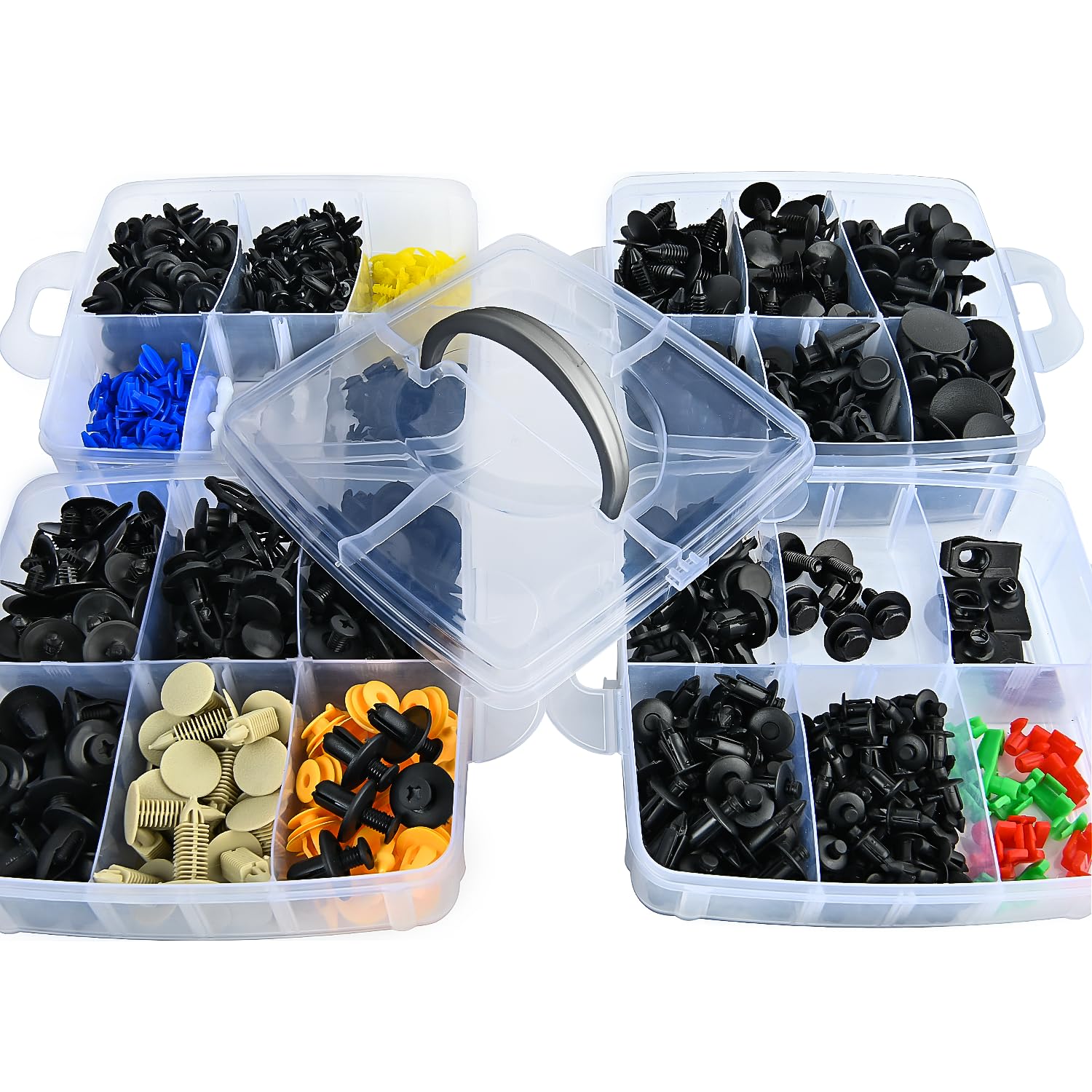 Nilight 860Pcs Car Push Retainer Clips & Auto Fasteners Assortment -26 Most Popular Sizes Nylon Bumper Fender Rivets With 10 Cab