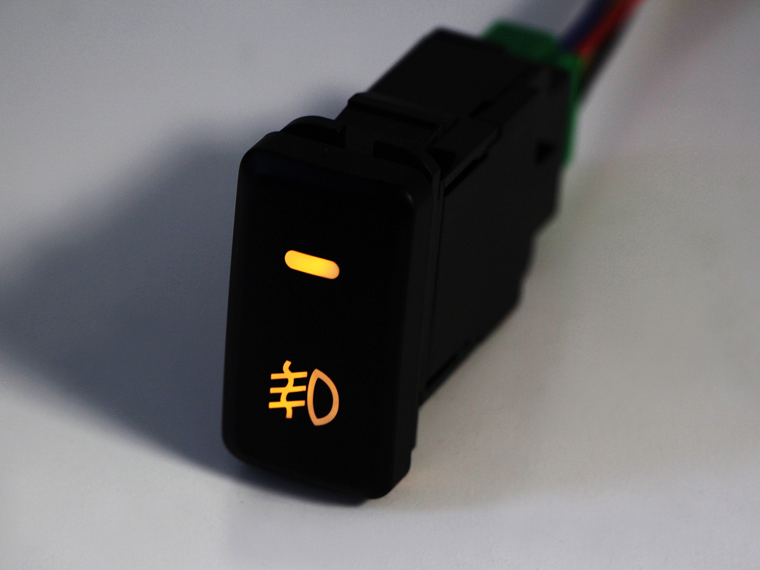 iJDMTOY (1) Factory Style 4-Pole 12V Push Button Switch w/LED Background Indicator Lights Compatible with Fog Lights, DRL, LED L