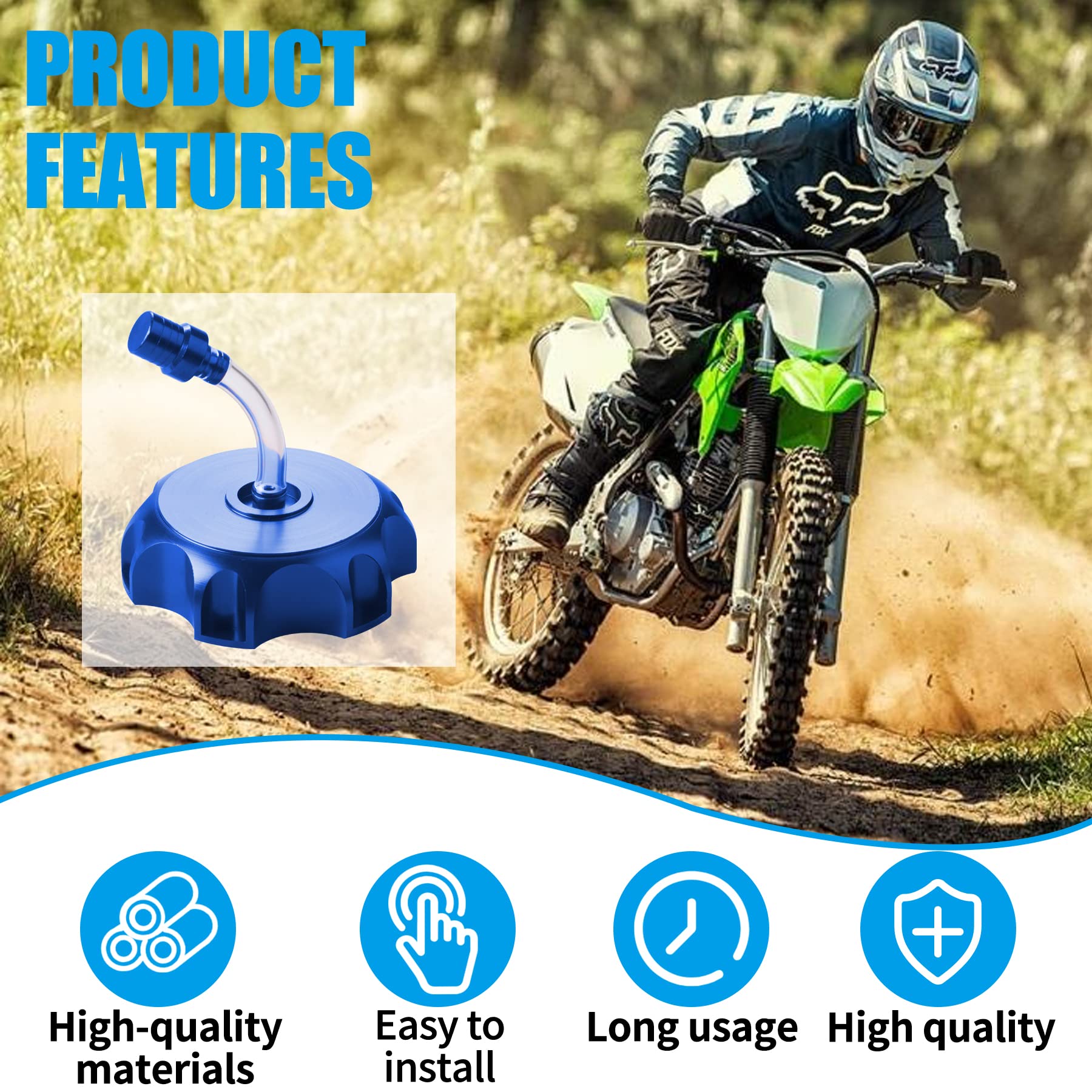 JINGKE CNC Aluminum Gas Fuel Tank Cap with Breather Valve for 50cc 70cc 90cc 110cc 125cc 140cc 150cc 160cc Pit Dirt Motor Bike D
