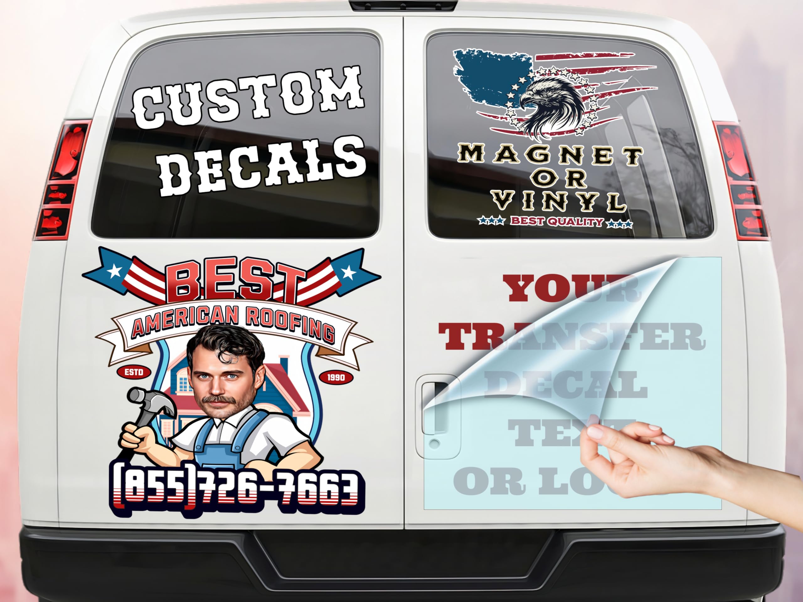 Choose Your Custom Sticker Or Magnet  (50 Colors + Unlimited Fonts + 55 Sizes)  Make Your Own Text Or Graphic On Decals Or Magne