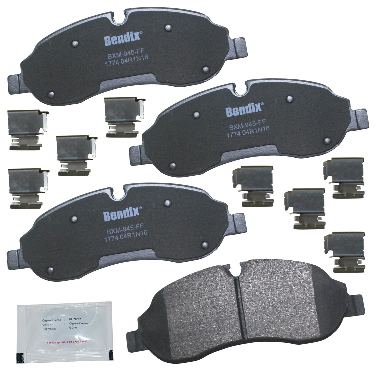 Bendix Priority1 Cfm1774 Semi-Metallic Front Brake Pads For Ford Transit 2019-2017, Transit-150 2021-2015, Transit-250 2021-2015