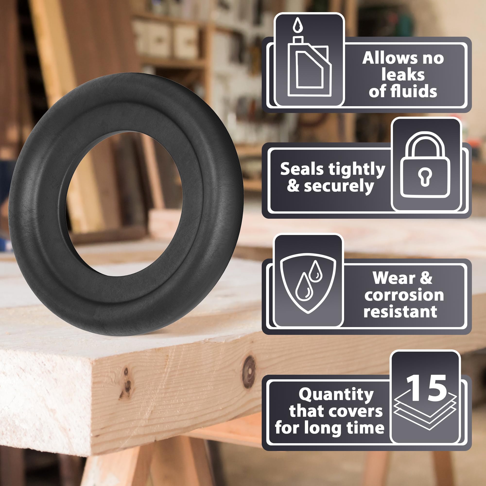 15Pcs Oil Drain Plug Crush Rubber Washer Gasket Black Seal - 12Mm Replacement For Buick/Cadillac/Chevrolet/Gmc/Hummer/Oldsmobile