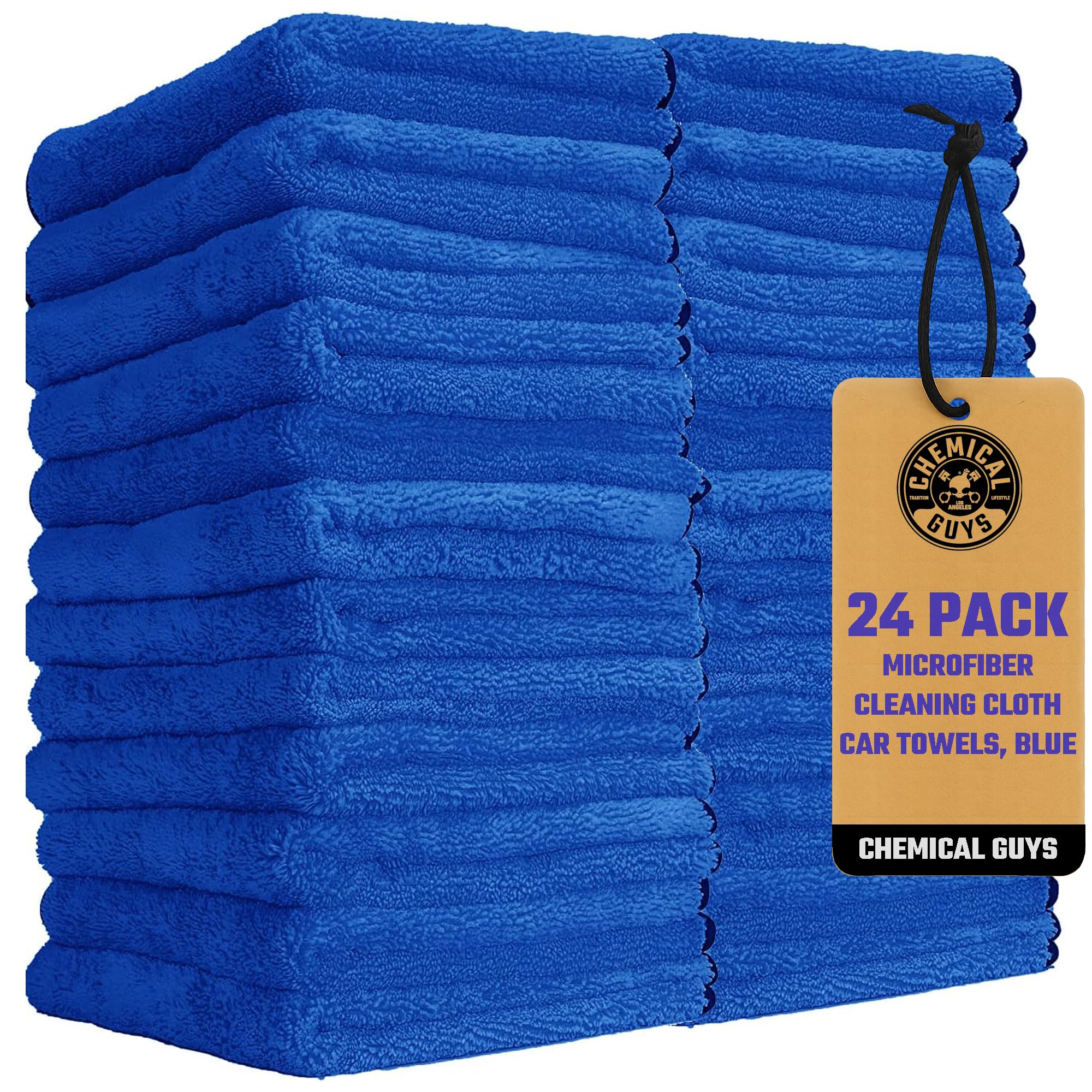 Chemical Guys Mic110024 Professional Grade Premium Microfiber Towels, Blue (16 Inch X 16 Inch) (Pack Of 24) - Safe For Car Wash,