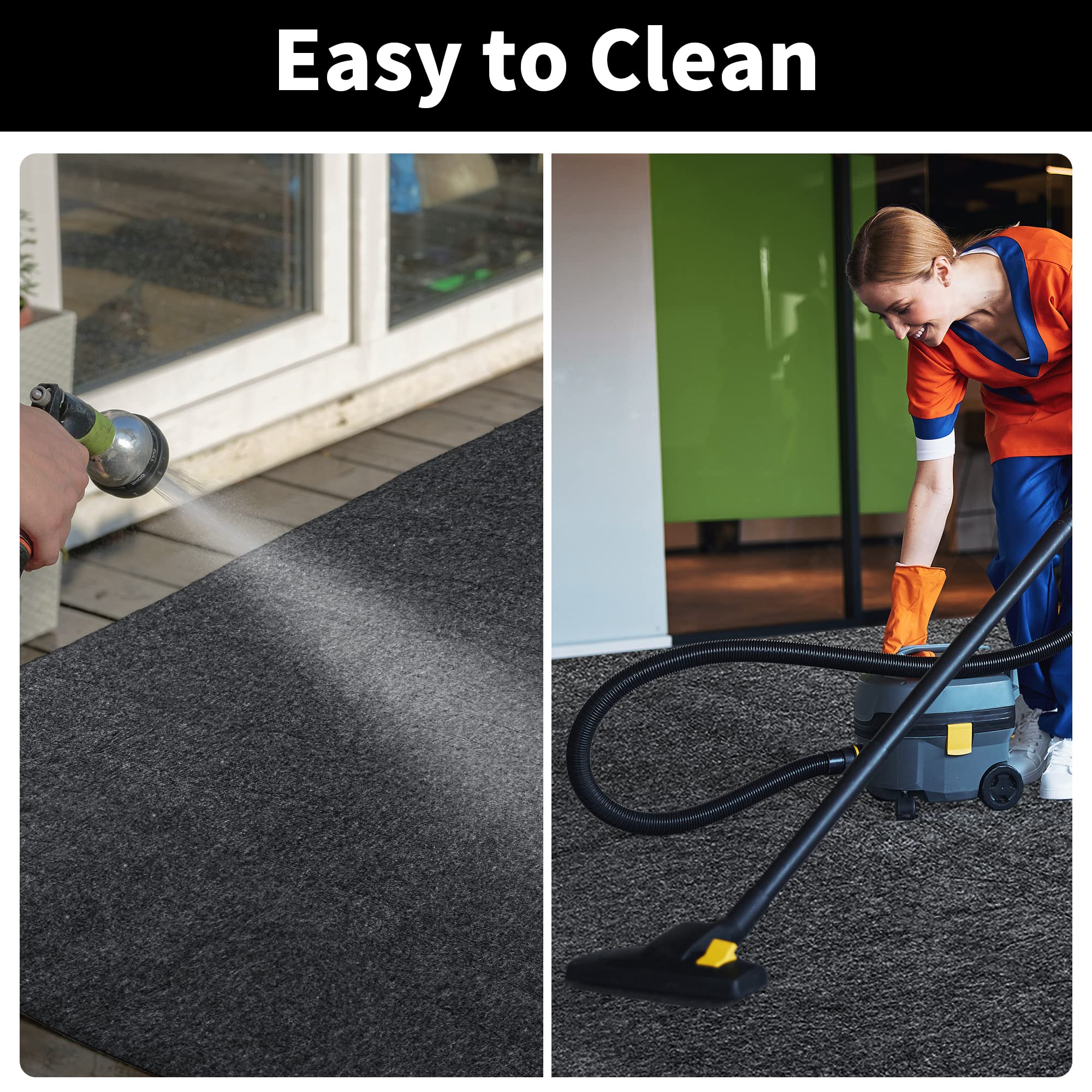 HOMBYS Extra Large Garage Floor Mats for Under Car, Dark Grey Garage Flooring Rug, Motorcycle Oil Spill Mat, Absorbent Oil Garag