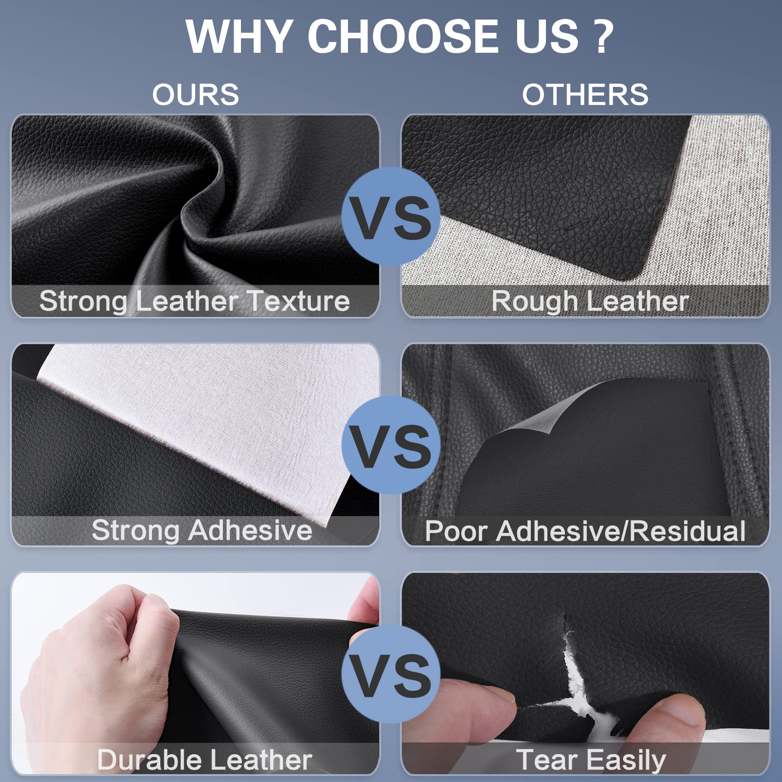 Self Adhesive Leather Repair Patch Kit, 31.5 In X 16 In Large Vinyl Leather Repair Tape For Furniture, Car Seat, Couch, Sofa, Ch