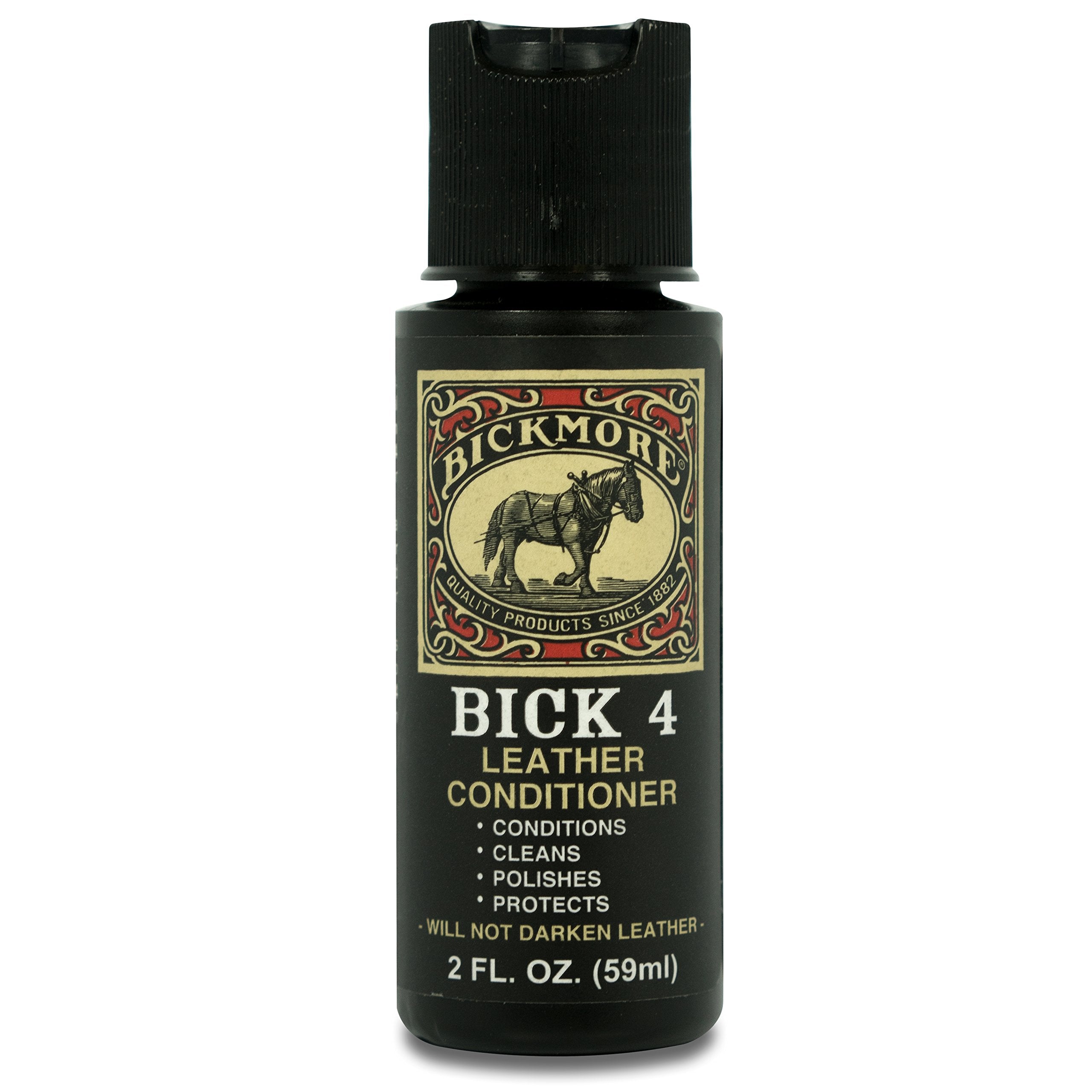 Bickmore Bick 4 Leather Conditioner & Cleaner - 2 oz, Safe for All Colors, Non-Darkening, Ideal for Leather Apparel, Shoes, Bags & More
