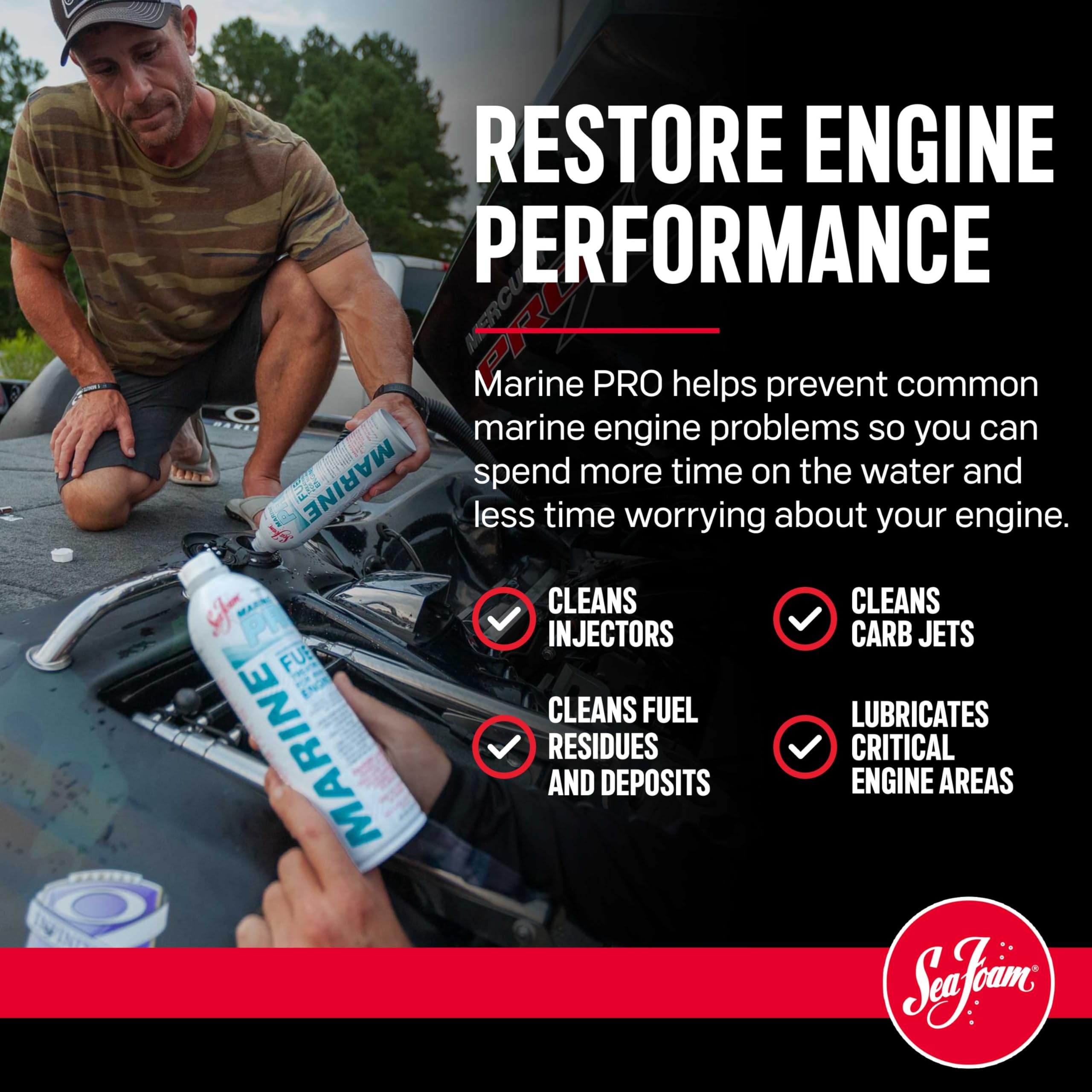 Sea Foam Marine Pro Marine Fuel System Treatment Mp20, 20 Oz, Pack Of 6