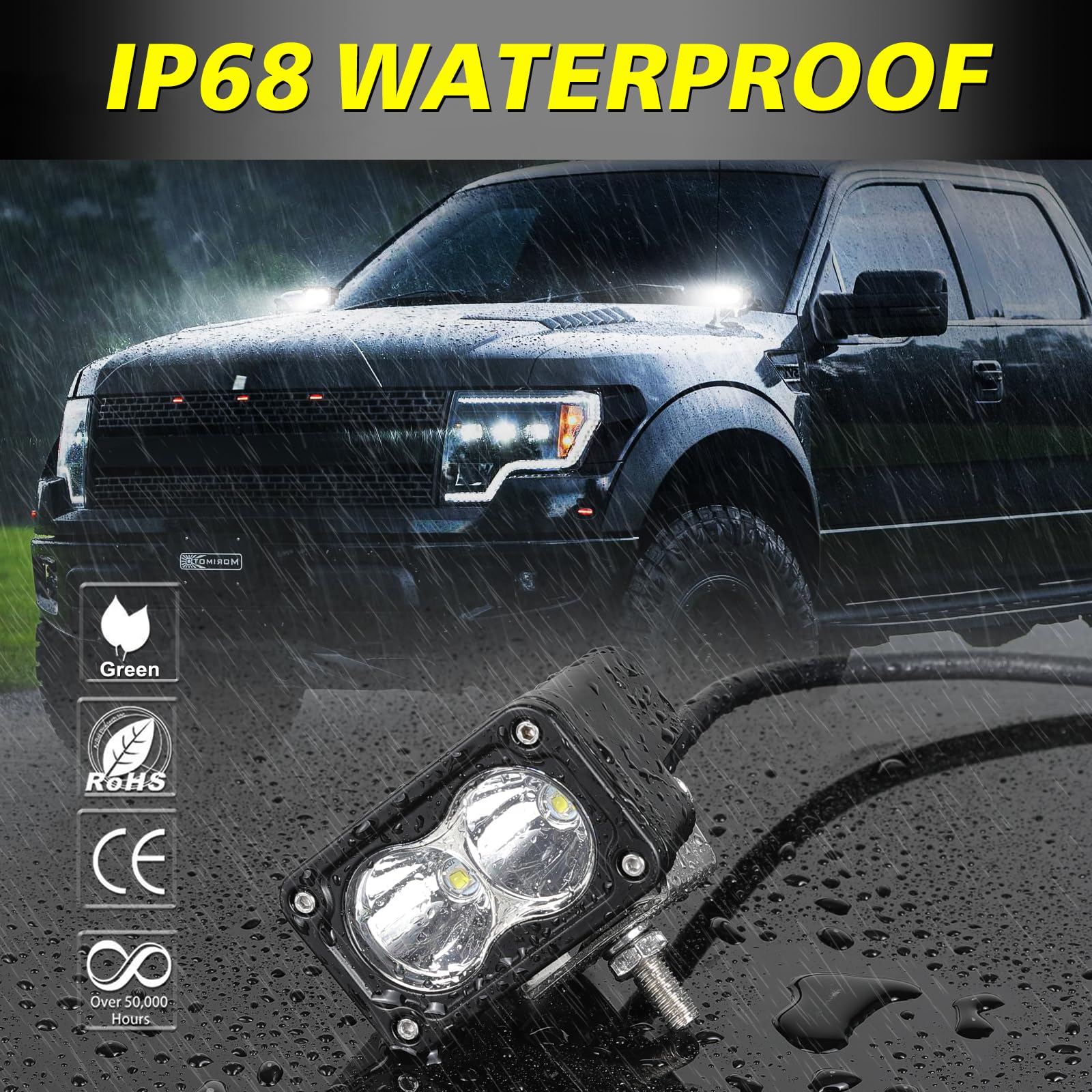 Akd Part Led Pods, 3 Inch Cree Led Driving Lights 40W Spot Off Road Small Lights Pods Ditch Lights Led Fog Lights Backup Lights