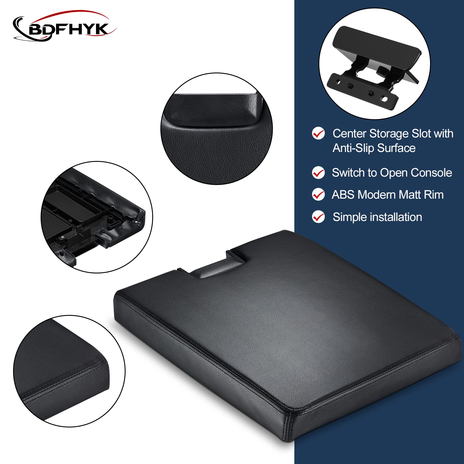 BDFHYK Center Console Lid Replacement Kit Compatible with Chevy Avalanche Silverado Suburban, Tahoe GMC Sierra Yukon for 924835,