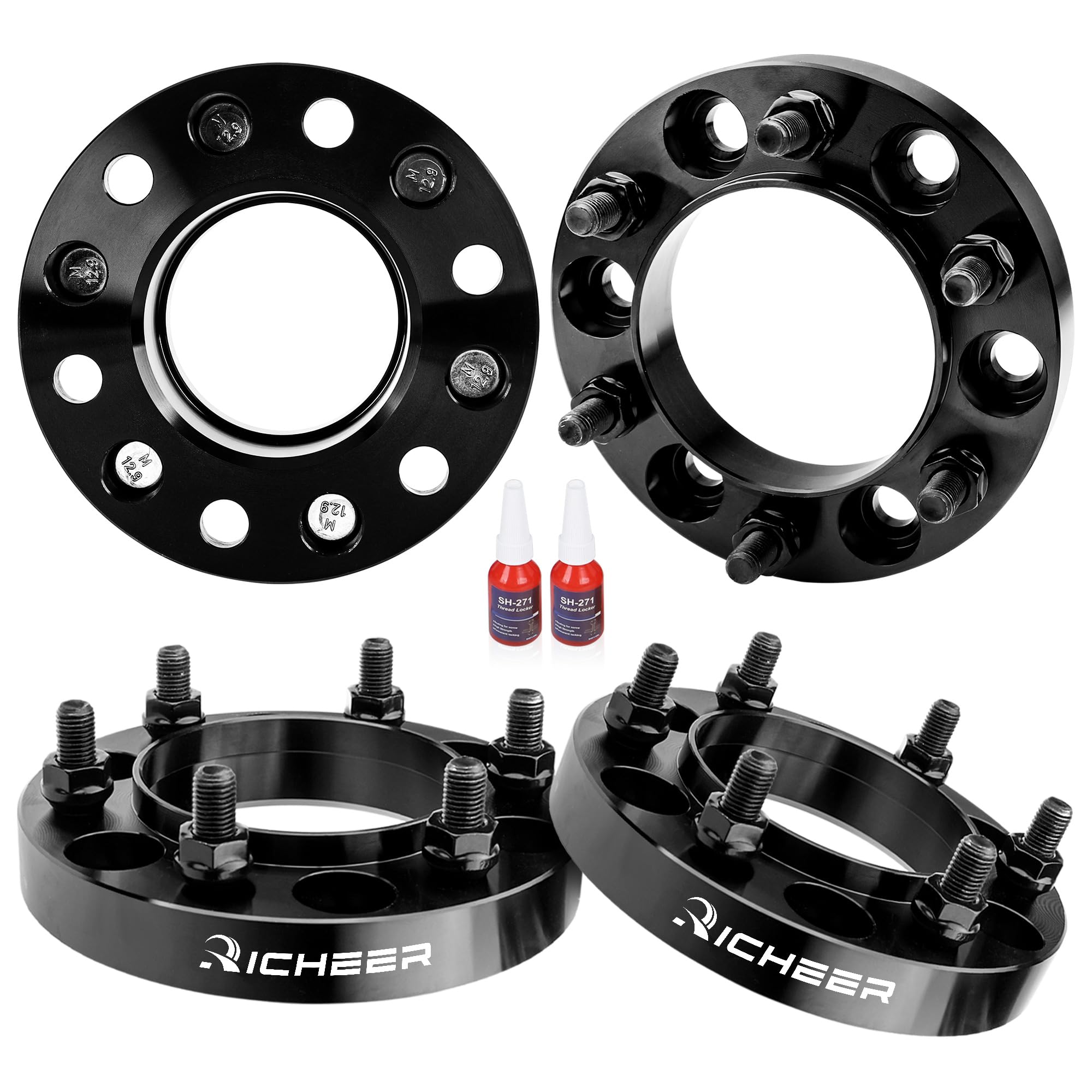 Richeer 6X5.5 Hub Centric Wheel Spacers With For Tacoma 4Runner Tundra Fortuner Ventury Gx470 Gx460, 4Pcs 1 Inch Forged 6X139.7Mm Wheel Spacers With 12X1.5 Studs & 106Mm Center Bore
