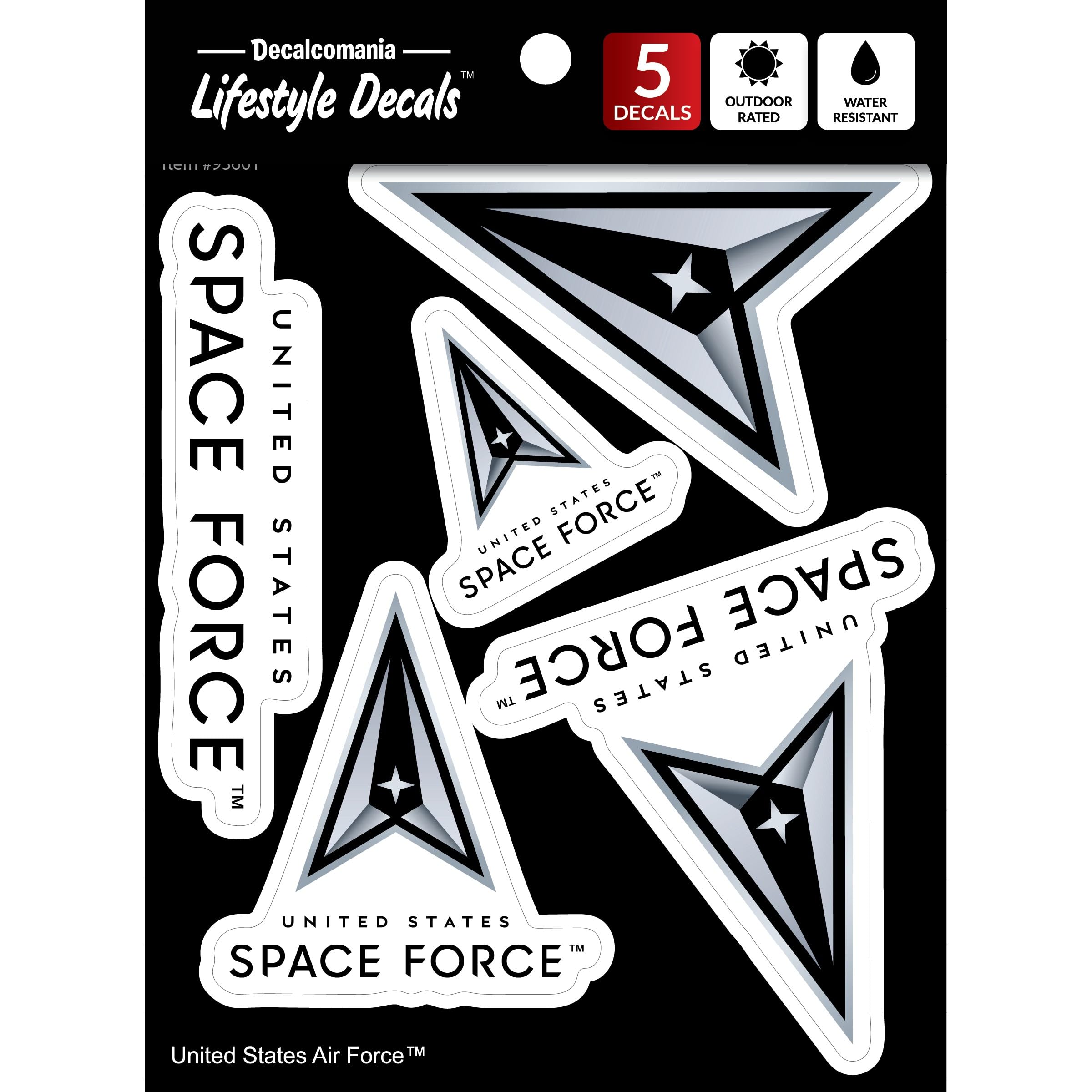 Officially Licensed Us Space Force Decals - 4 Piece Space Force Sticker For Truck Or Car Windows, Phones, Tablets & Laptops - La